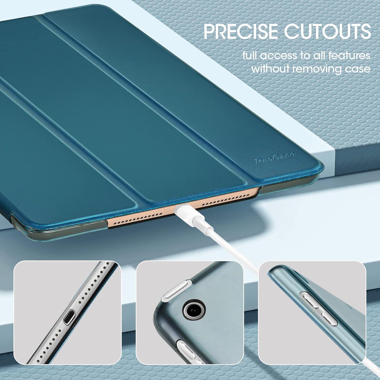 image:imageProCase for iPad 9th 8th 7th Generation Case 102 Inch 202120202019 Release 102 iPad Case 9th 8th 7th Gen Cover Slim Smart Cover with Translucent Hard Shell Back BlackTeal