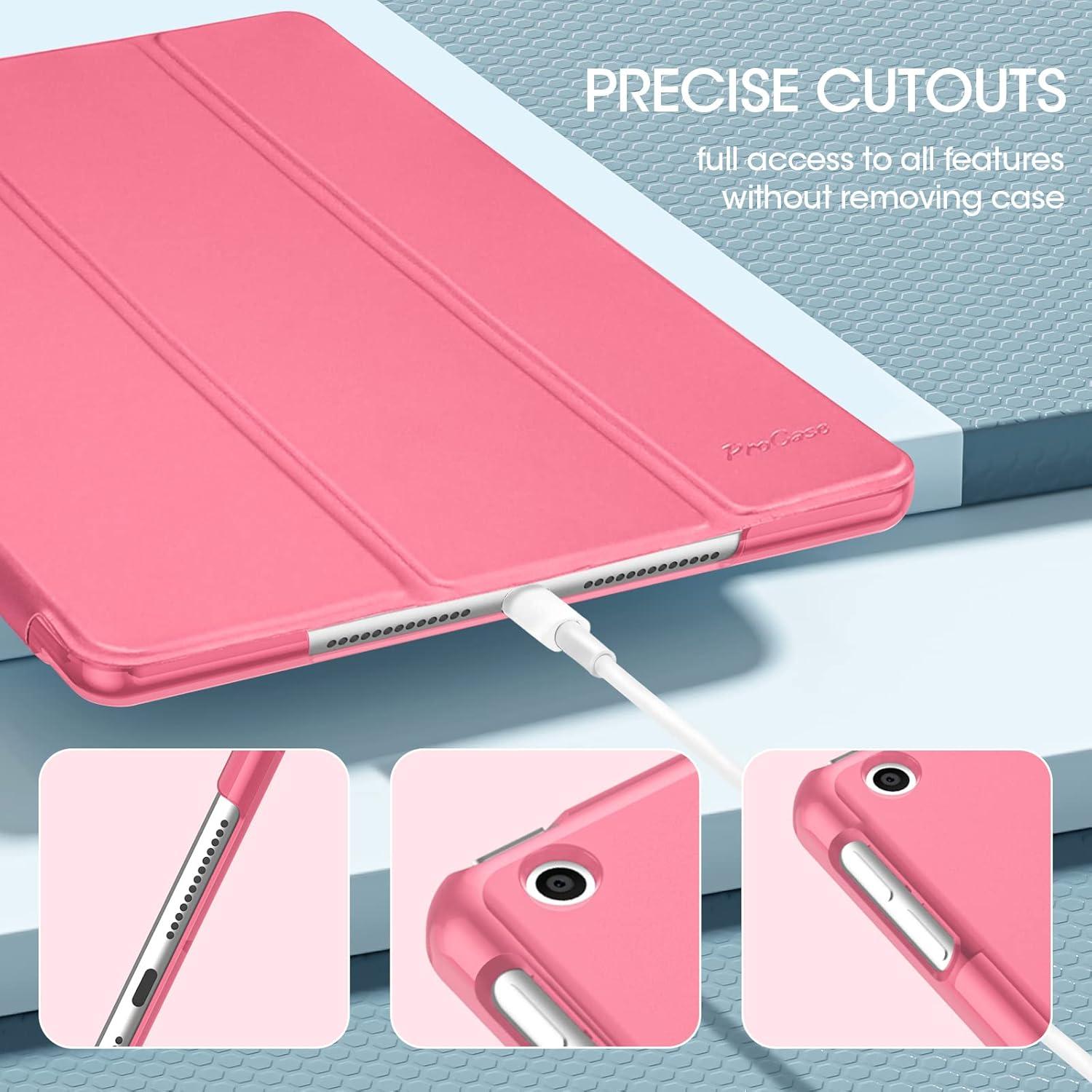 image:imageProCase for iPad 9th 8th 7th Generation Case 102 Inch 202120202019 Release 102 iPad Case 9th 8th 7th Gen Cover Slim Smart Cover with Translucent Hard Shell Back BlackMelonpink