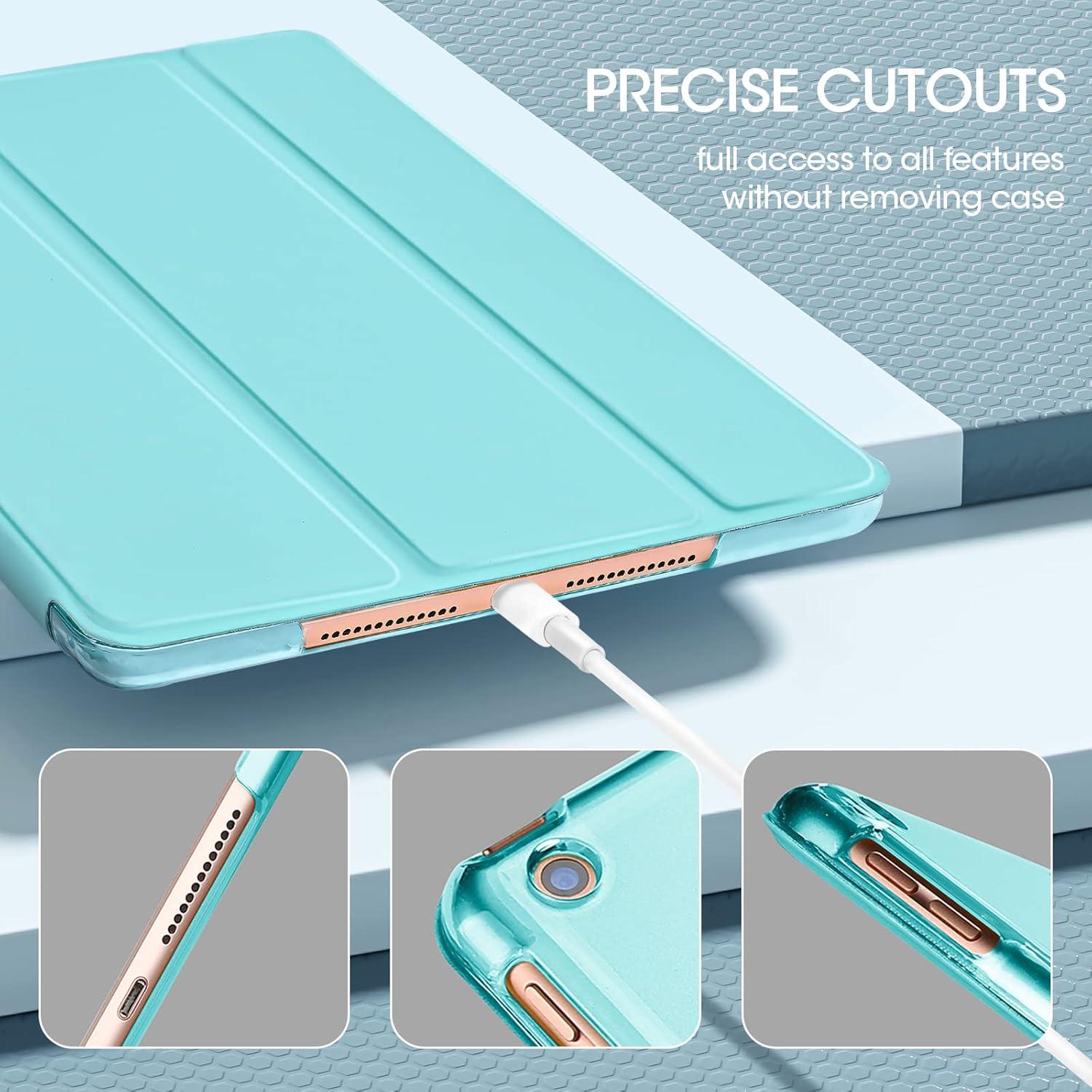 image:imageProCase for iPad 9th 8th 7th Generation Case 102 Inch 202120202019 Release 102 iPad Case 9th 8th 7th Gen Cover Slim Smart Cover with Translucent Hard Shell Back BlackAqua