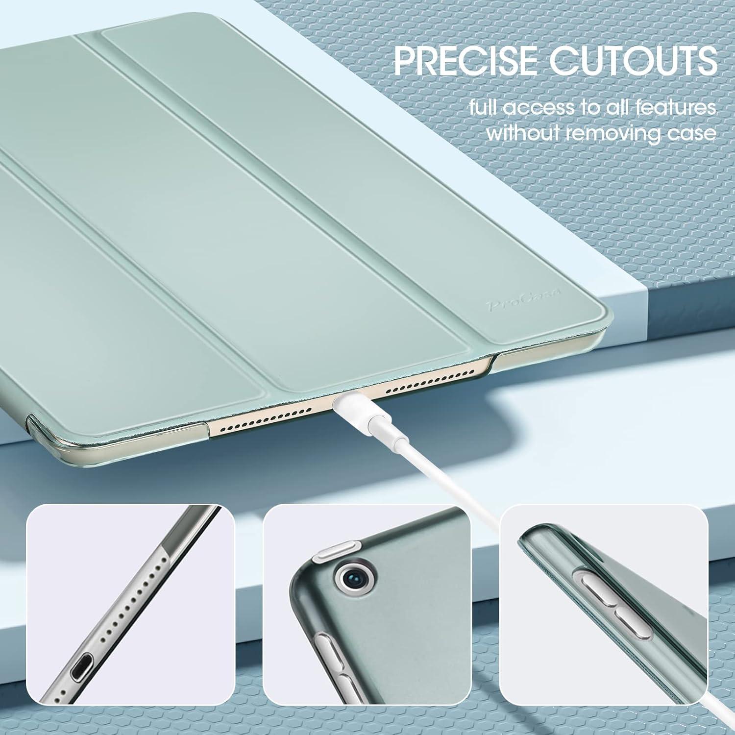 image:imageProCase for iPad 9th 8th 7th Generation Case 102 Inch 202120202019 Release 102 iPad Case 9th 8th 7th Gen Cover Slim Smart Cover with Translucent Hard Shell Back BlackLightgrey