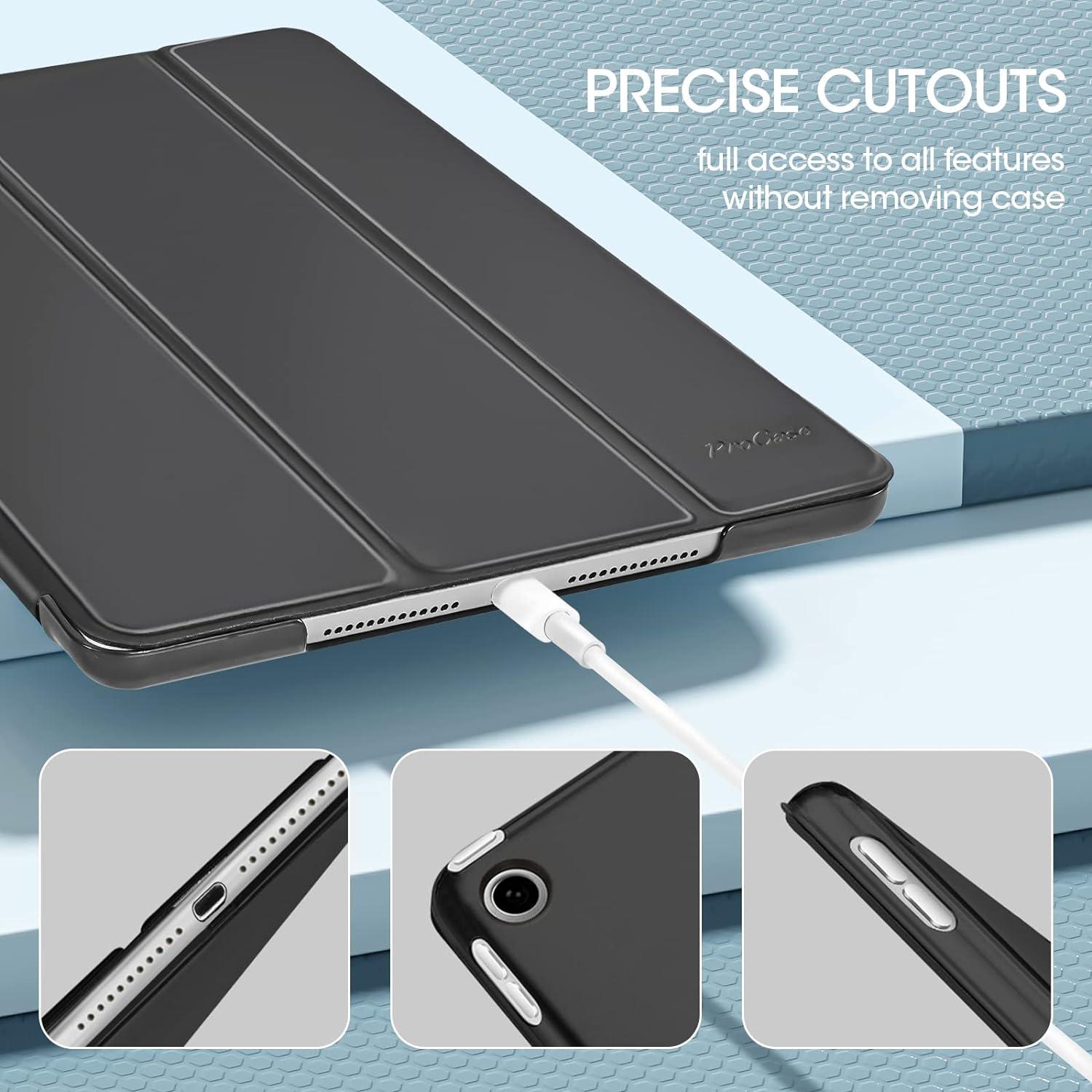 image:imageProCase for iPad 9th 8th 7th Generation Case 102 Inch 202120202019 Release 102 iPad Case 9th 8th 7th Gen Cover Slim Smart Cover with Translucent Hard Shell Back BlackBlack