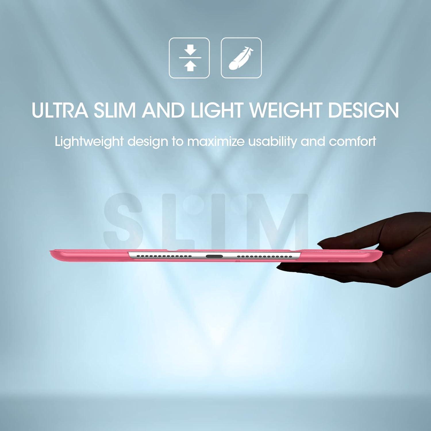 image:imageProCase for iPad 9th 8th 7th Generation Case 102 Inch 202120202019 Release 102 iPad Case 9th 8th 7th Gen Cover Slim Smart Cover with Translucent Hard Shell Back BlackMelonpink
