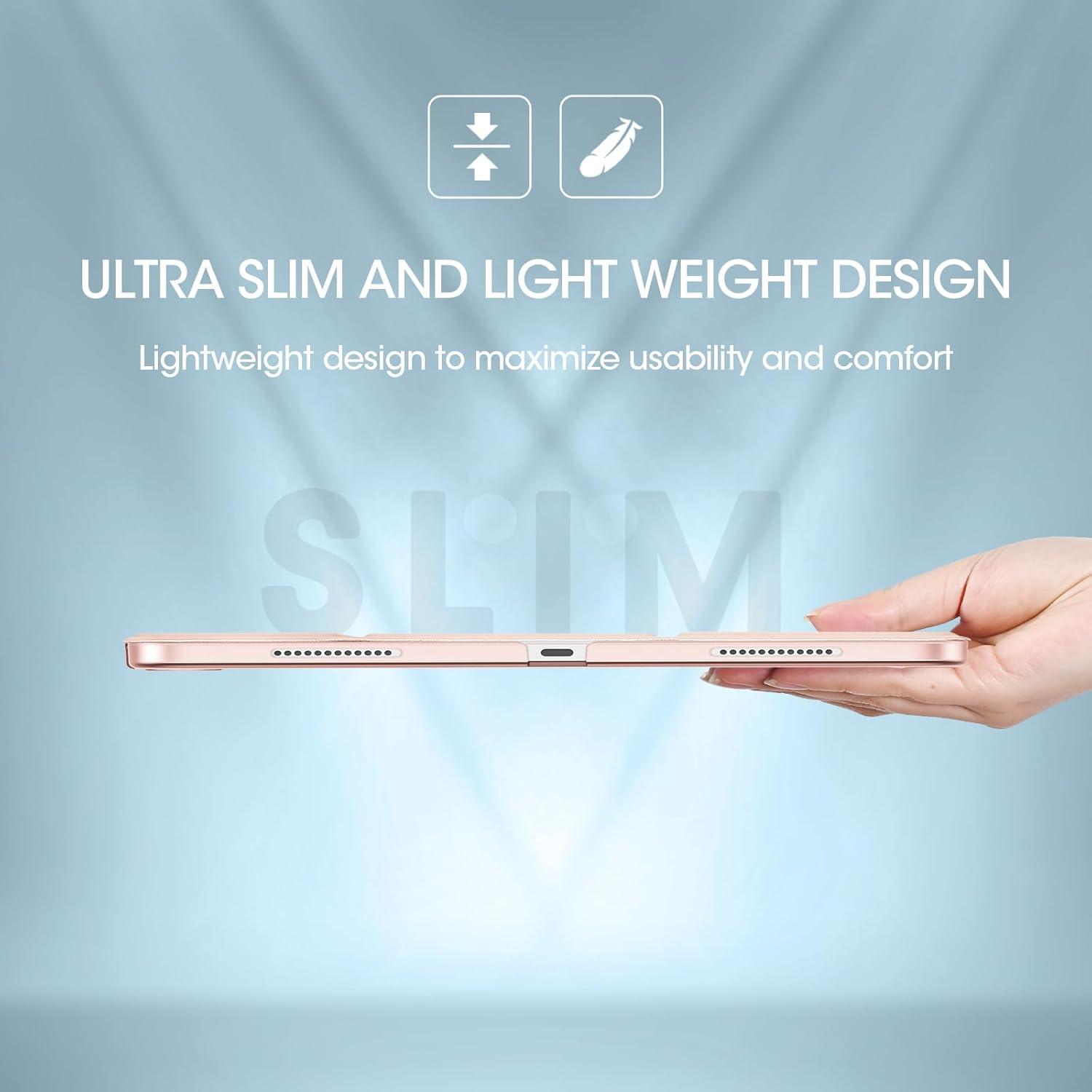 image:imageProCase for iPad Air 13 Inch Case M4M3M2202620252024 Slim Smart Cover iPad 13 Air M4 M3 M2 Case with Translucent Hard Shell Back Supports Touch ID Auto WakeSleep BlackRosegold
