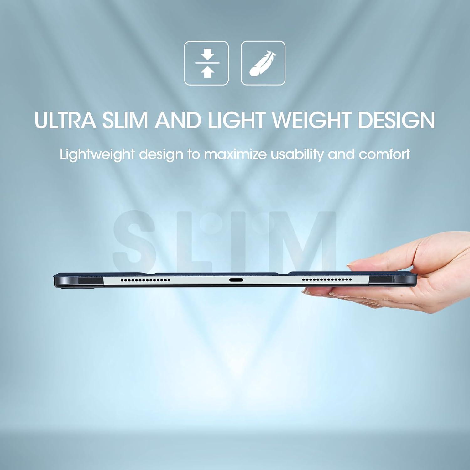 image:imageProCase for iPad Air 13 Inch Case M4M3M2202620252024 Slim Smart Cover iPad 13 Air M4 M3 M2 Case with Translucent Hard Shell Back Supports Touch ID Auto WakeSleep BlackNavy