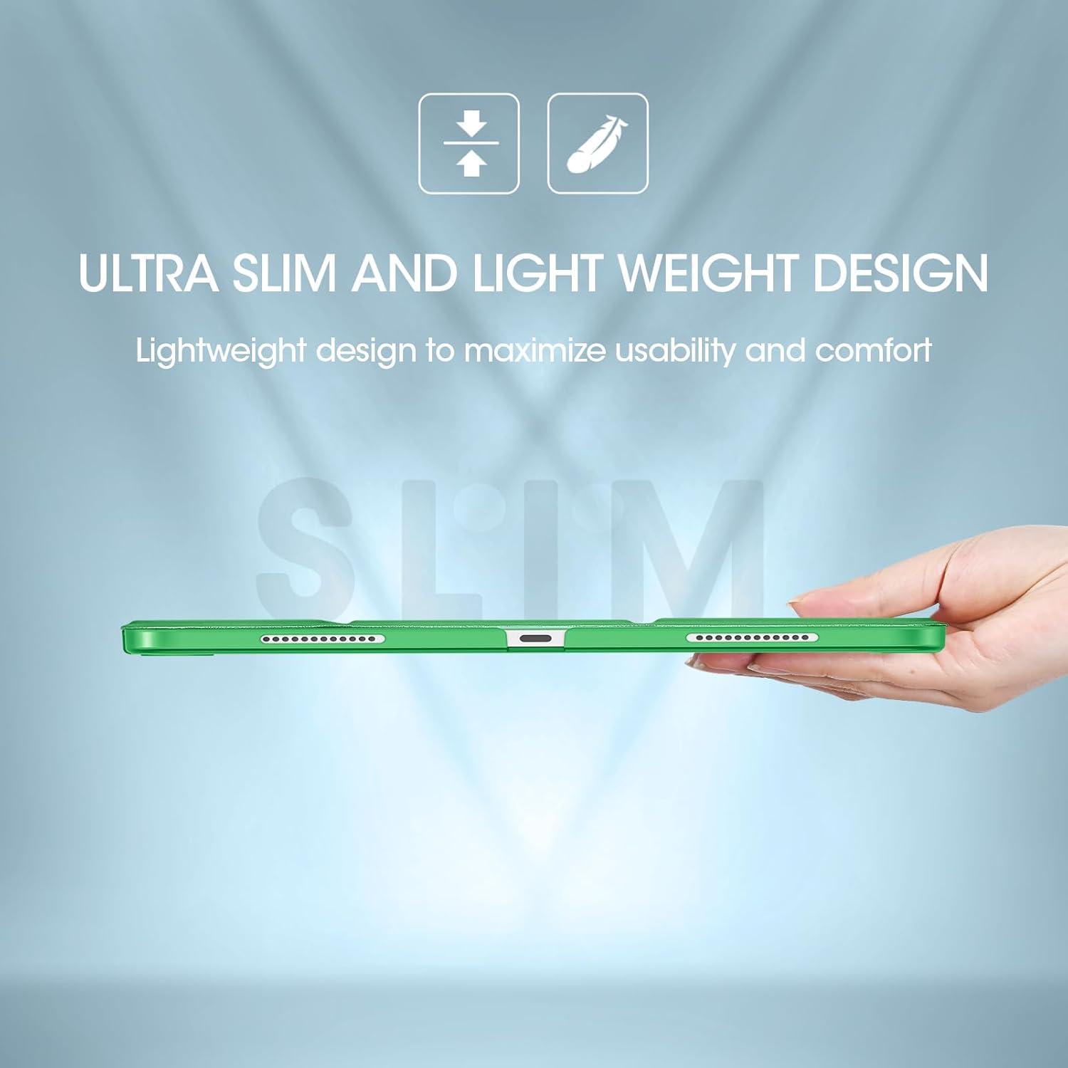 image:imageProCase for iPad Air 13 Inch Case M4M3M2202620252024 Slim Smart Cover iPad 13 Air M4 M3 M2 Case with Translucent Hard Shell Back Supports Touch ID Auto WakeSleep BlackGreen