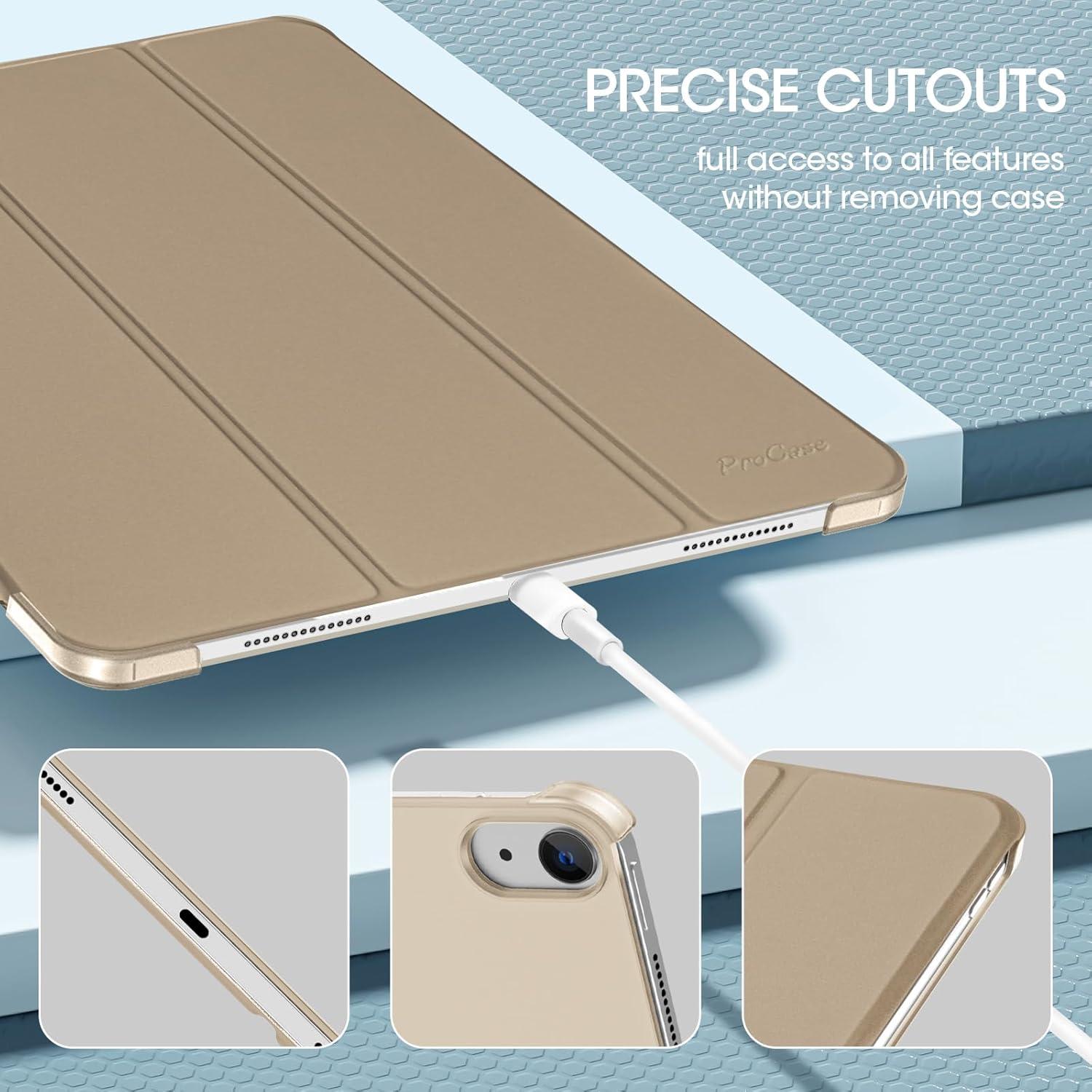 image:imageProCase for iPad Air 13 Inch Case M4M3M2202620252024 Slim Smart Cover iPad 13 Air M4 M3 M2 Case with Translucent Hard Shell Back Supports Touch ID Auto WakeSleep BlackStarlight
