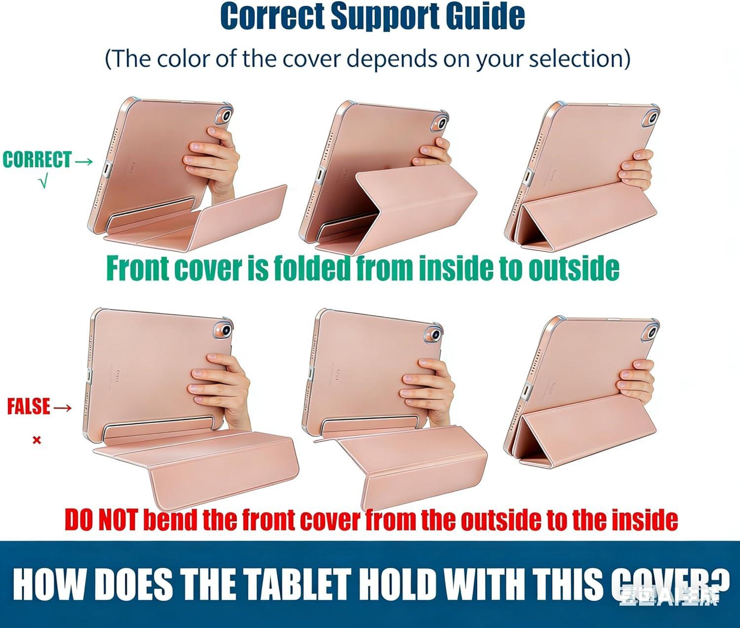 image:imageProCase for iPad Air 13 Inch Case M4M3M2202620252024 Slim Smart Cover iPad 13 Air M4 M3 M2 Case with Translucent Hard Shell Back Supports Touch ID Auto WakeSleep BlackRosegold