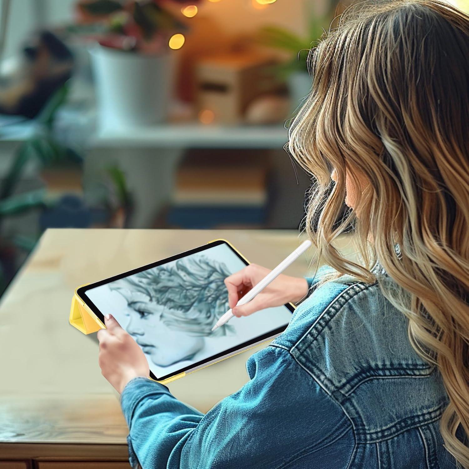 image:imageProCase for iPad Air 13 Inch Case M4M3M2202620252024 Slim Smart Cover iPad 13 Air M4 M3 M2 Case with Translucent Hard Shell Back Supports Touch ID Auto WakeSleep BlackYellow