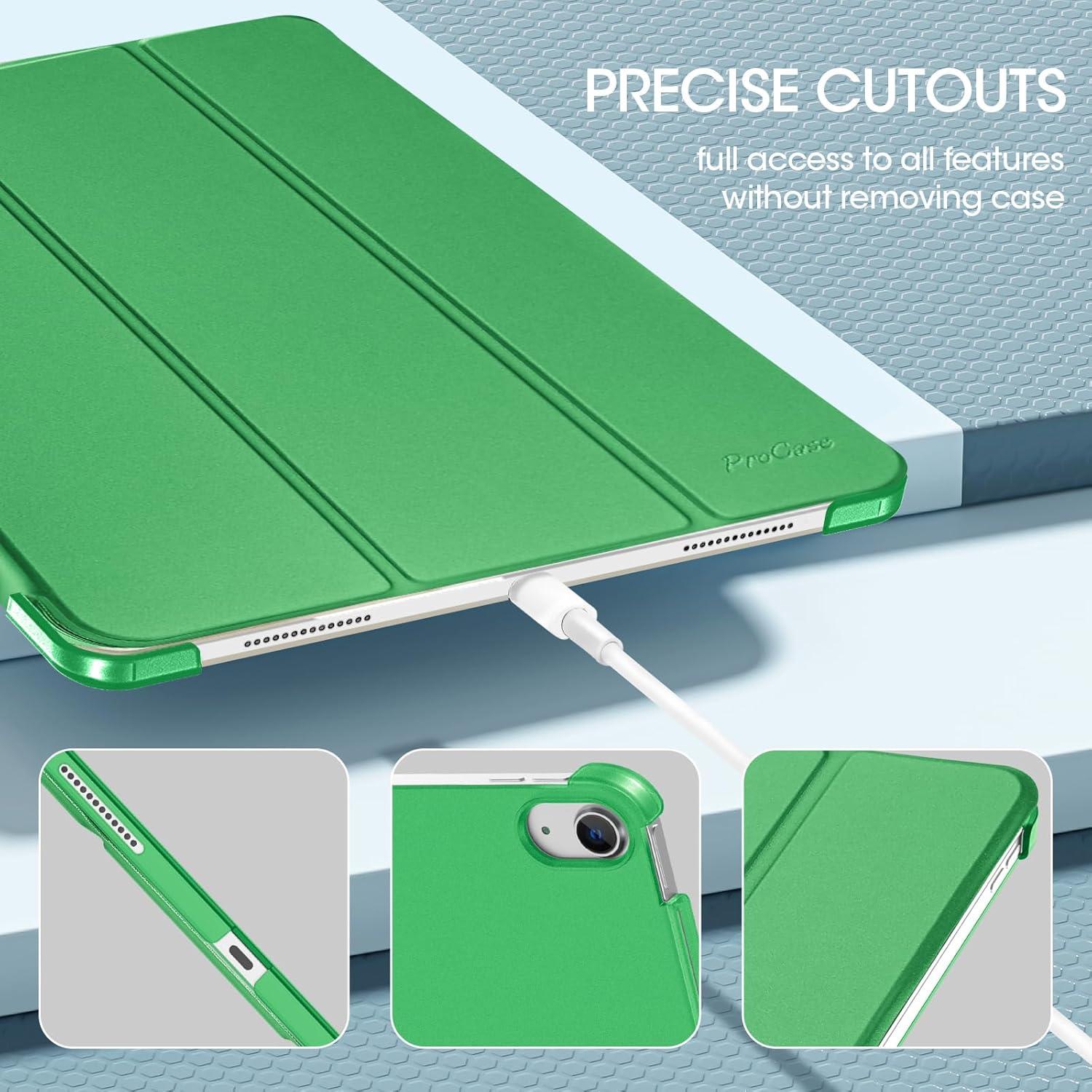 image:imageProCase for iPad Air 13 Inch Case M4M3M2202620252024 Slim Smart Cover iPad 13 Air M4 M3 M2 Case with Translucent Hard Shell Back Supports Touch ID Auto WakeSleep BlackGreen