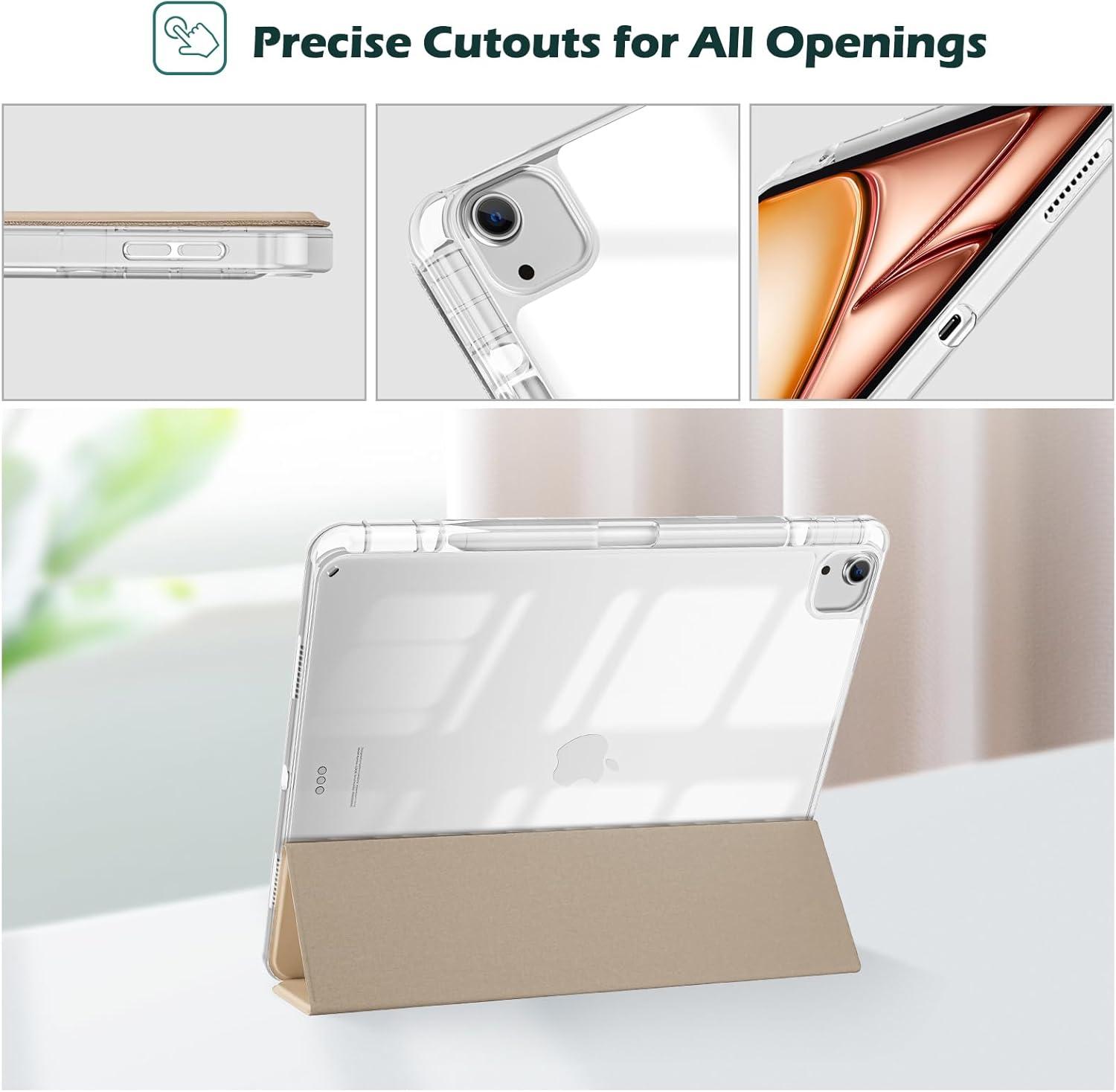 image:imageProCase for iPad Air 13 Inch Case M4M3M2202620252024 with Pencil Holder Hybrid Smart Cover iPad 13 Air M4 M3 M2 Case with Clear Transparent Back Supports Touch ID Auto WakeSleep NavyStarlight