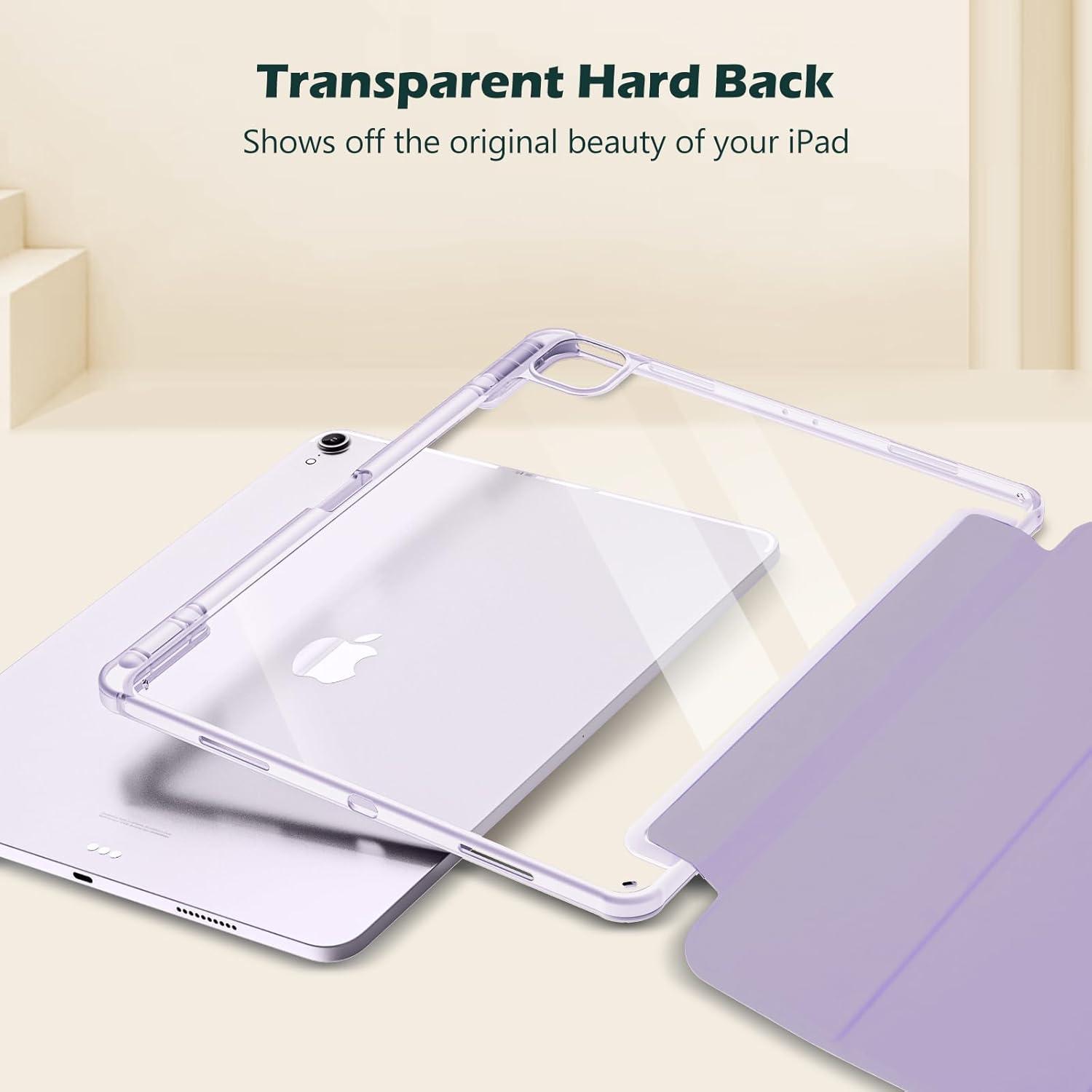 image:imageProCase for iPad Air 13 Inch Case M4M3M2202620252024 with Pencil Holder Hybrid Smart Cover iPad 13 Air M4 M3 M2 Case with Clear Transparent Back Supports Touch ID Auto WakeSleep NavyPurple