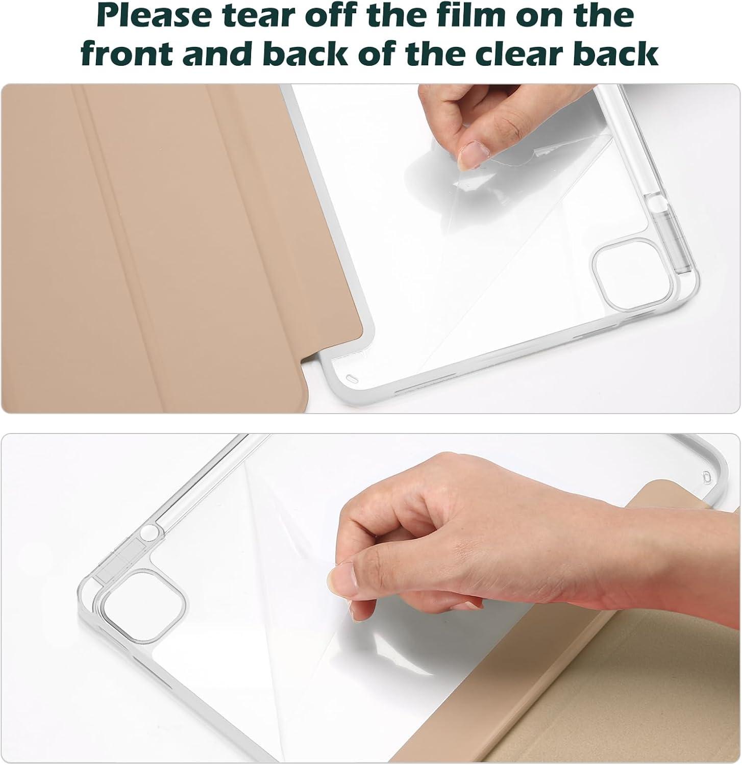 image:imageProCase for iPad Air 13 Inch Case M4M3M2202620252024 with Pencil Holder Hybrid Smart Cover iPad 13 Air M4 M3 M2 Case with Clear Transparent Back Supports Touch ID Auto WakeSleep NavyStarlight