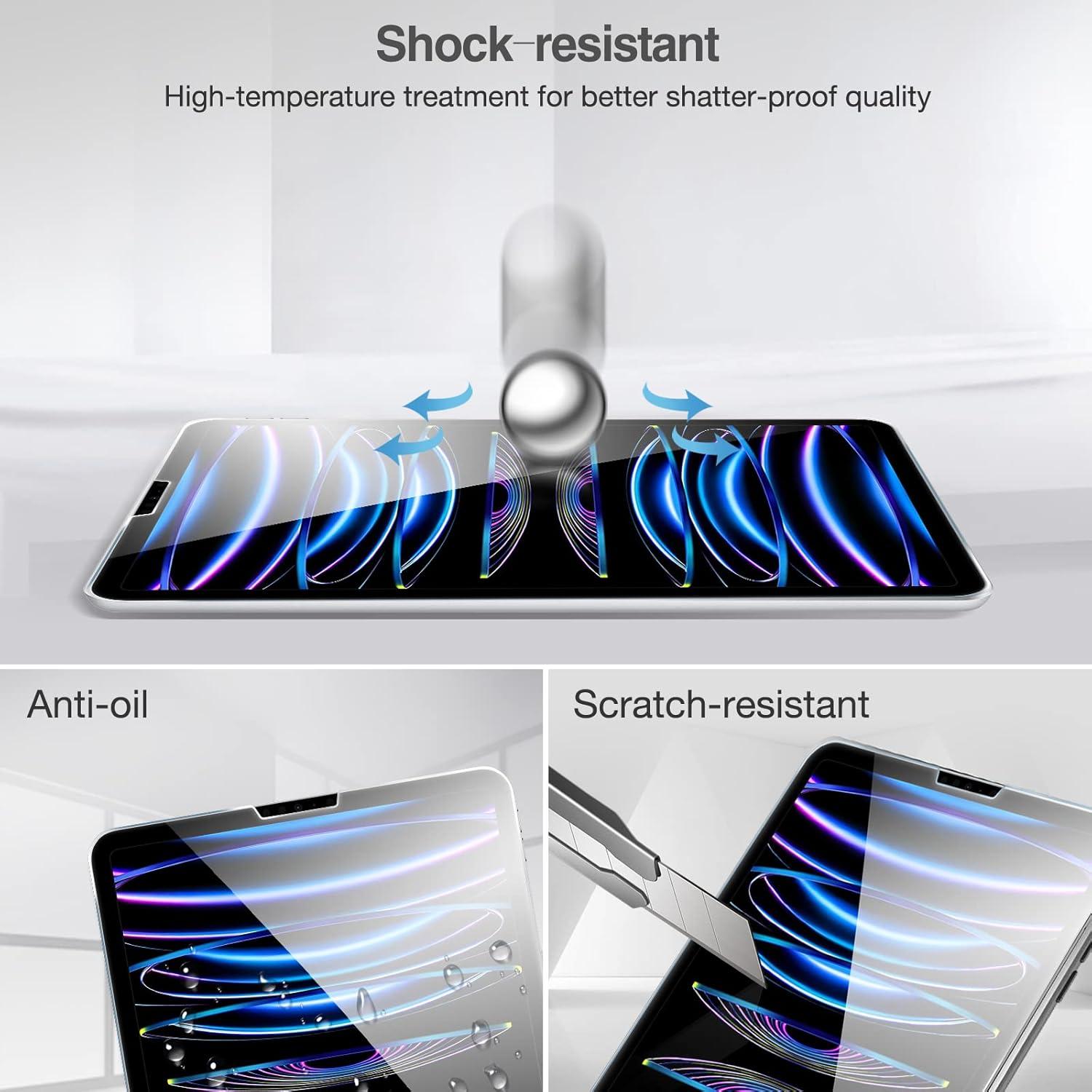image:imageProCase for iPad Pro 11 Inch 4 3 2 1 Gen 2022 2021 2020 2018 Screen Protector Tempered Glass Protective Film Guard for iPad Pro 11 4th 3rd 2nd 1st
