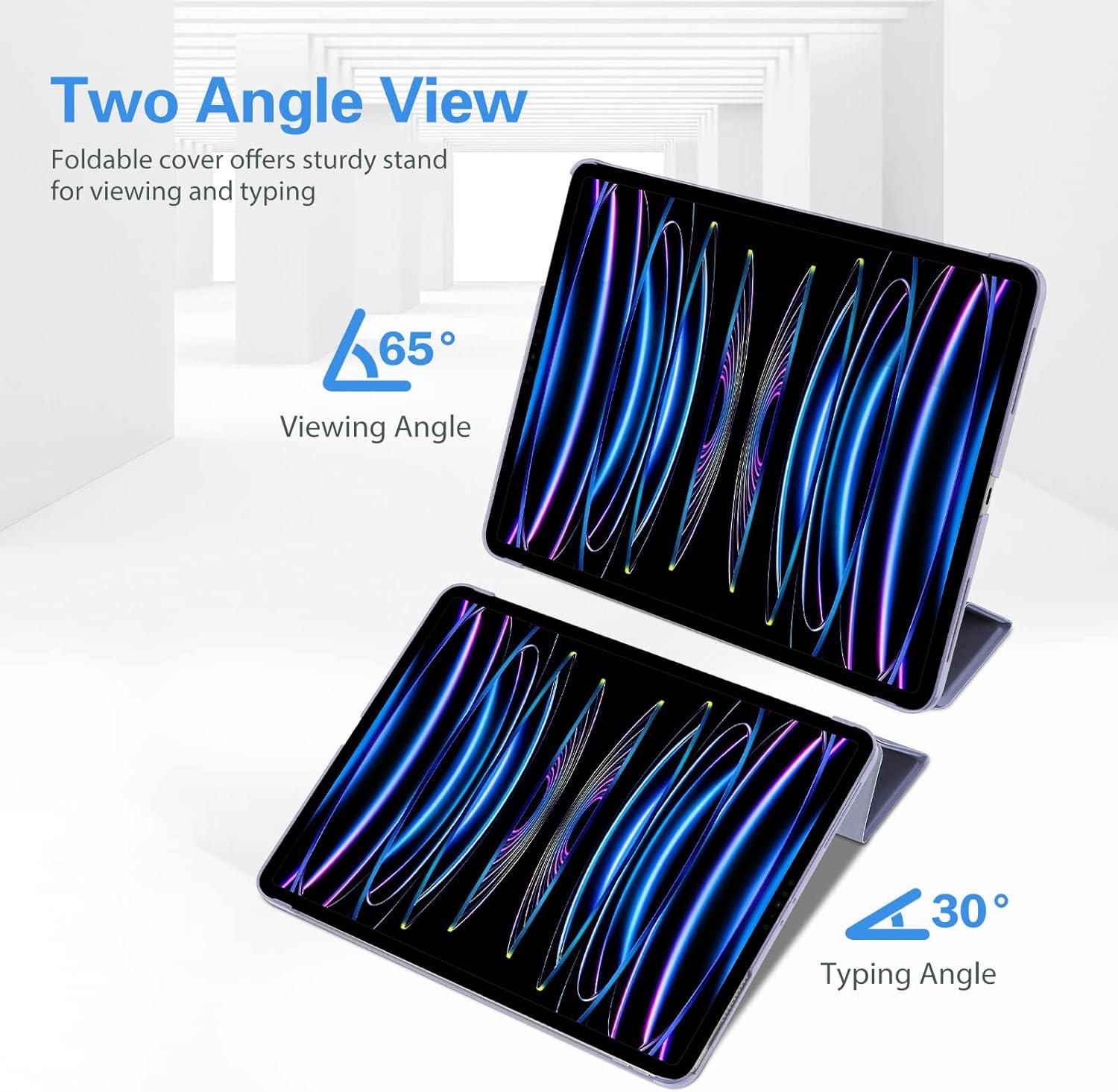 image:imageProCase for iPad Pro 11 Inch Case 20222021202020184th3rd2nd1st Generation iPad Pro 11 Slim Stand Hard Back Cover Shell Smart Folio Compatible with PenciSupport Auto WakeSleep BlackLightpurple