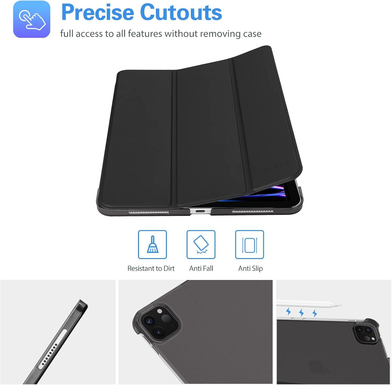 image:imageProCase for iPad Pro 11 Inch Case 20222021202020184th3rd2nd1st Generation iPad Pro 11 Slim Stand Hard Back Cover Shell Smart Folio Compatible with PenciSupport Auto WakeSleep BlackShadowblack