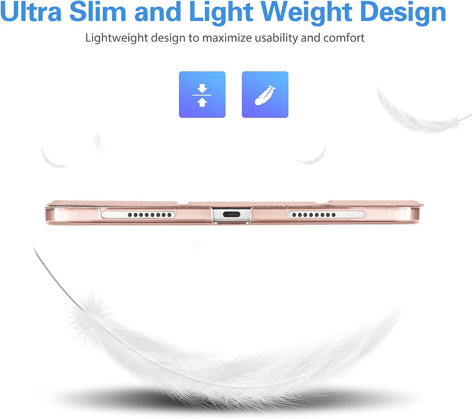 image:imageProCase for iPad Pro 11 Inch Case 20222021202020184th3rd2nd1st Generation iPad Pro 11 Slim Stand Hard Back Cover Shell Smart Folio Compatible with PenciSupport Auto WakeSleep BlackRosegold