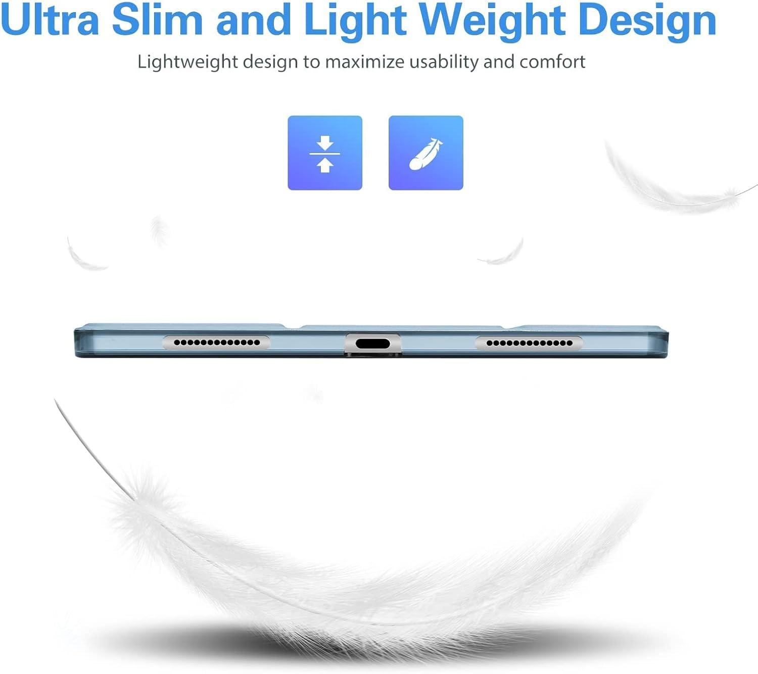 image:imageProCase for iPad Pro 11 Inch Case 20222021202020184th3rd2nd1st Generation iPad Pro 11 Slim Stand Hard Back Cover Shell Smart Folio Compatible with PenciSupport Auto WakeSleep BlackSkyblue
