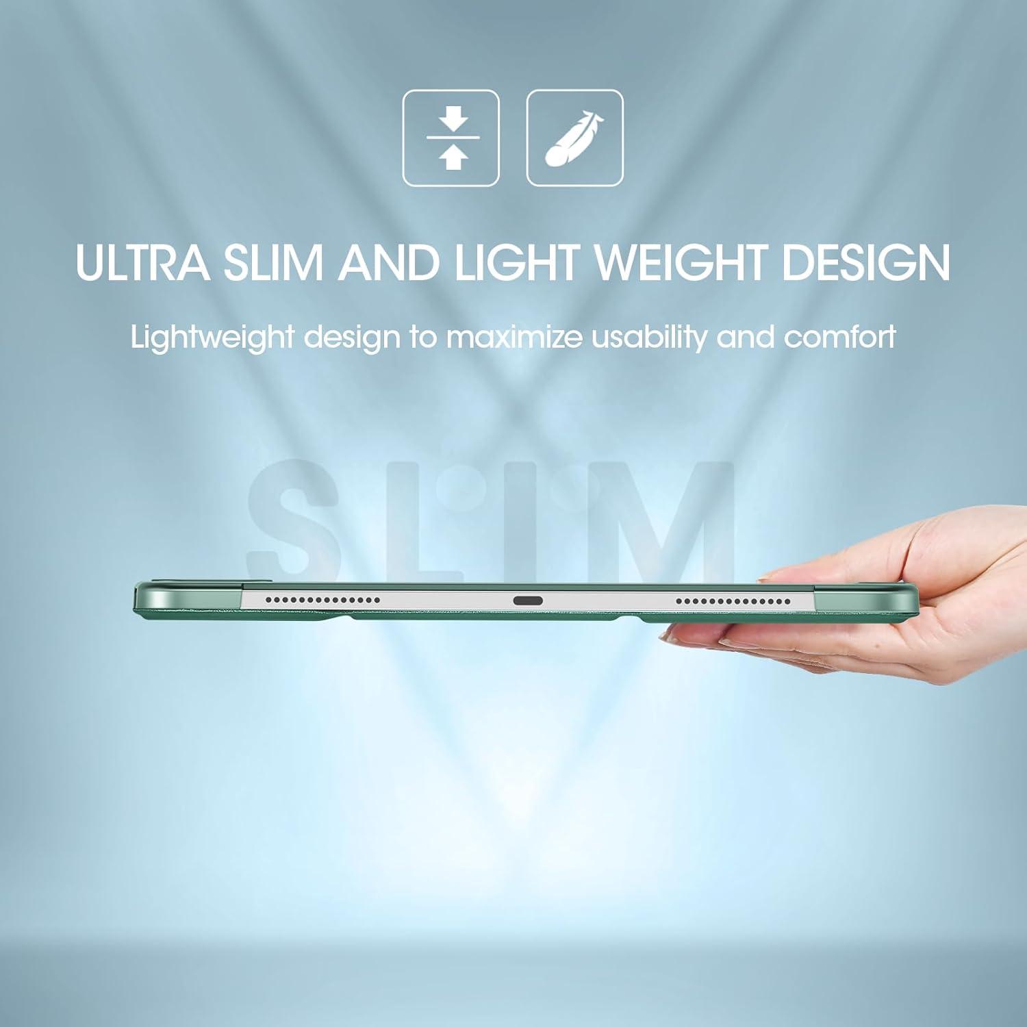 image:imageProCase for iPad Pro 13 Inch Case M5 2025 M4 2024 Smart Cover iPad Pro M5 M4 Case 13 Inch Slim Stand Translucent Hard Shell Back Supports Touch ID Auto WakeSleep NavyMgreen