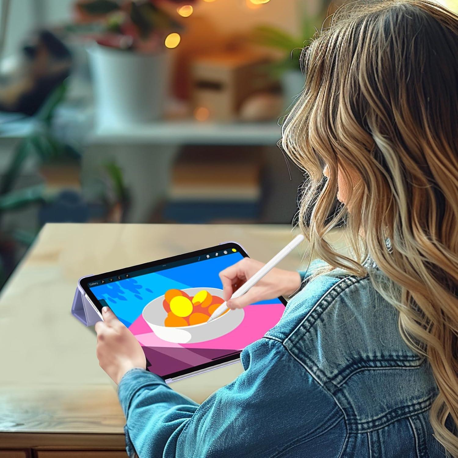 image:imageProCase for iPad Pro 13 Inch Case M5 2025 M4 2024 Smart Cover iPad Pro M5 M4 Case 13 Inch Slim Stand Translucent Hard Shell Back Supports Touch ID Auto WakeSleep NavyLightpurple