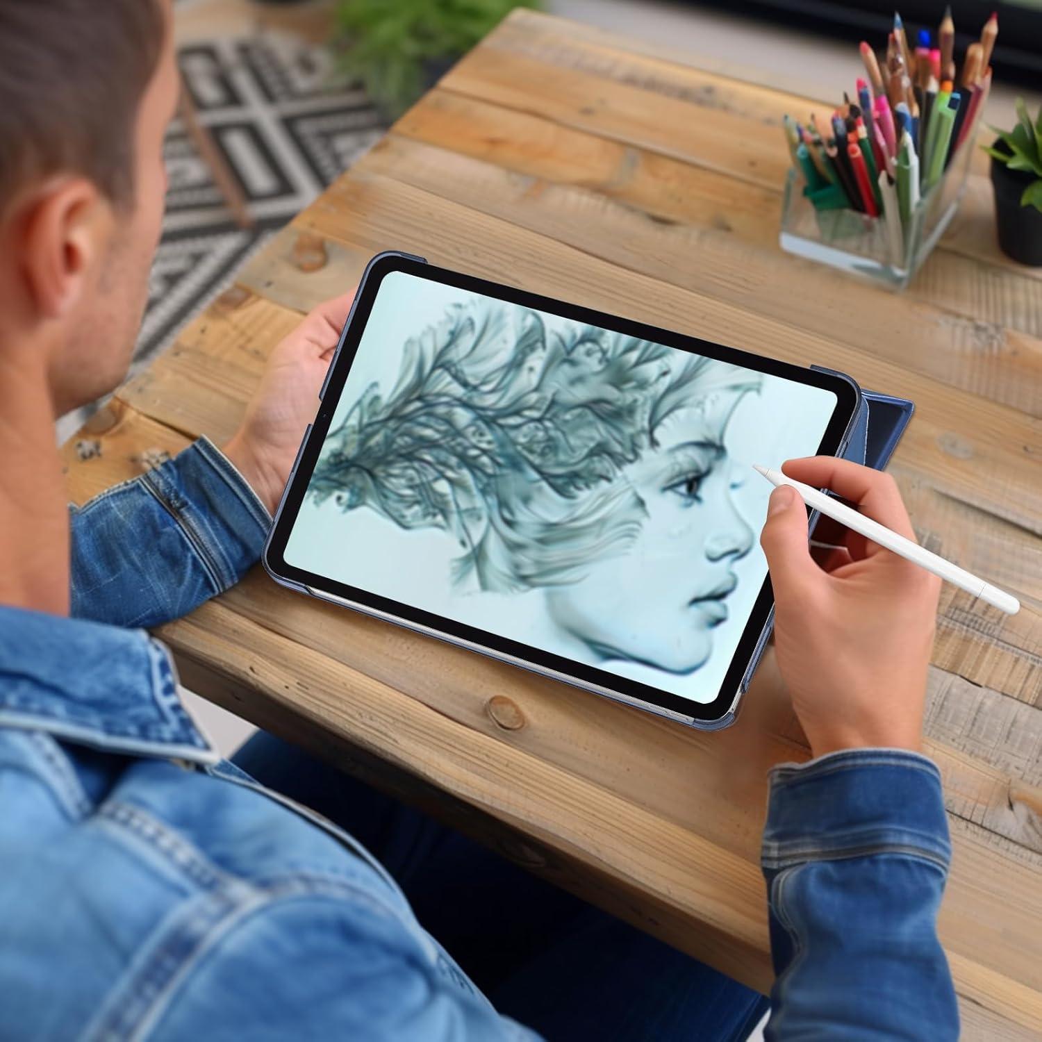 image:imageProCase for iPad Pro 13 Inch Case M5 2025 M4 2024 Smart Cover iPad Pro M5 M4 Case 13 Inch Slim Stand Translucent Hard Shell Back Supports Touch ID Auto WakeSleep NavyDarkblue