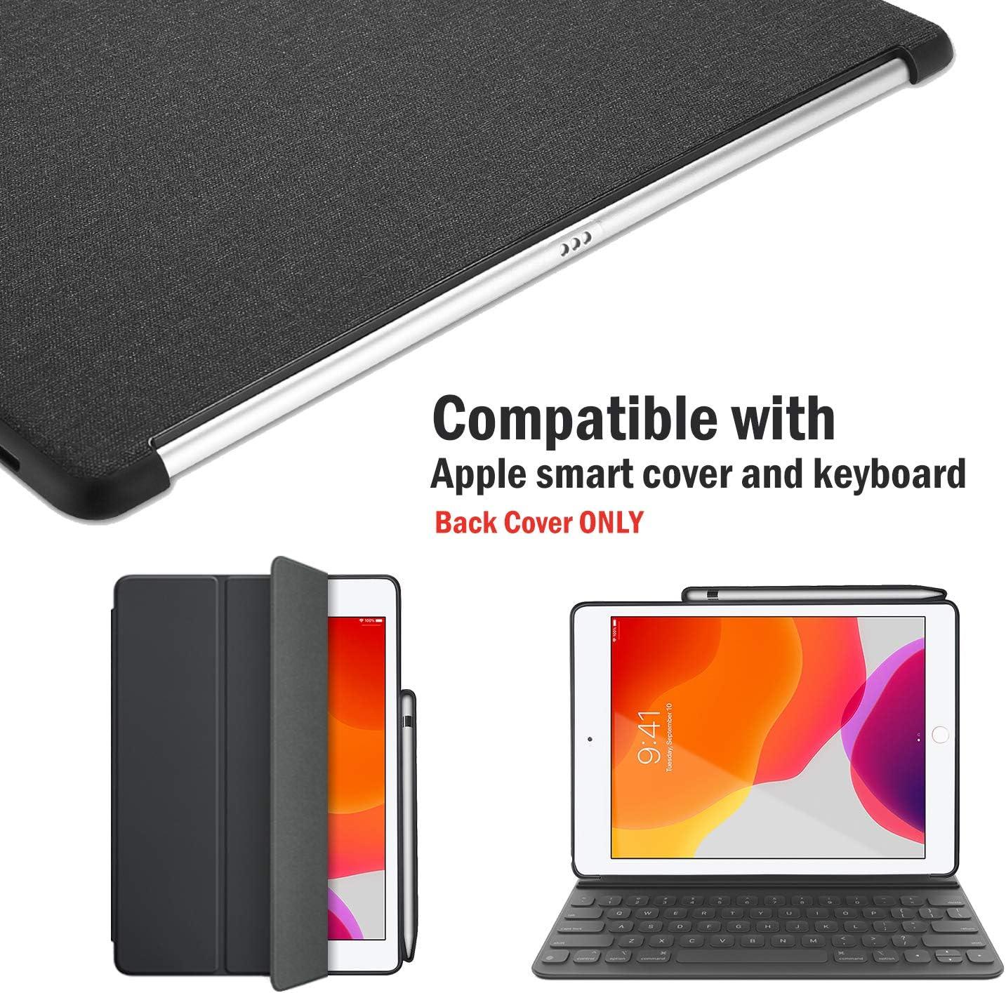 image:imageProcase iPad 102 7th Generation Back Case with Pencil Holder Companion Back Cover Protective Case for 2019 New Apple iPad 102 inch Compatible with Apple Smart Keyboard and Smart Cover Black
