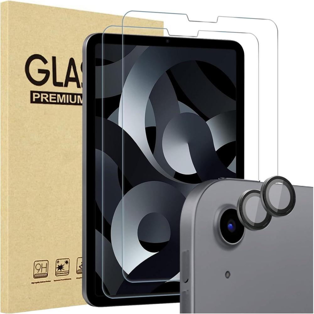 image:imageProCase 2 Pack Screen Protector for iPad Air 5th 4th Generation 109 2 Pack Camera Lens Protector 9H Hardness HD Clear Tempered Glass for iPad Air Gen 45 BlueGray