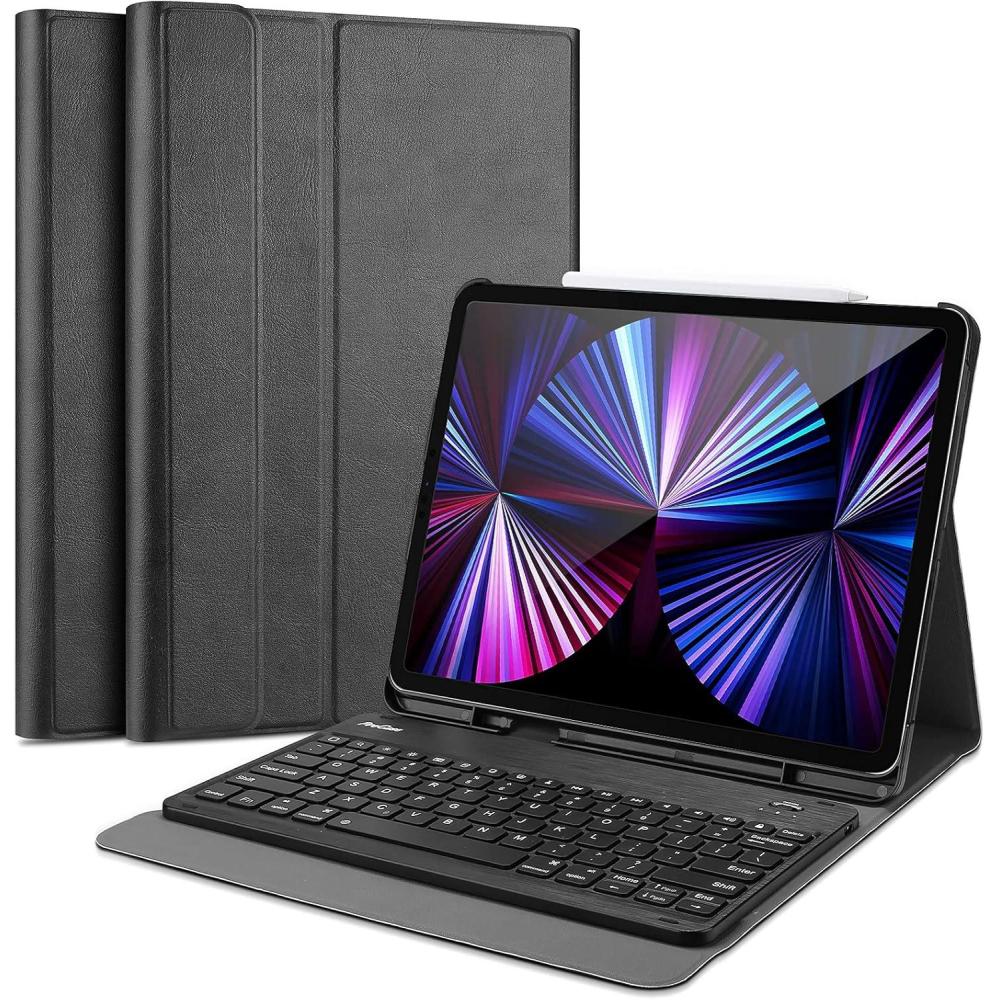 image:imageProCase Keyboard Case for iPad Pro 11 2022 2021 2020 2018 Slim Shell Lightweight Cover with Magnetically Detachable Wireless Keyboard for iPad Pro 11 Inch 4th 3rd 2nd Black