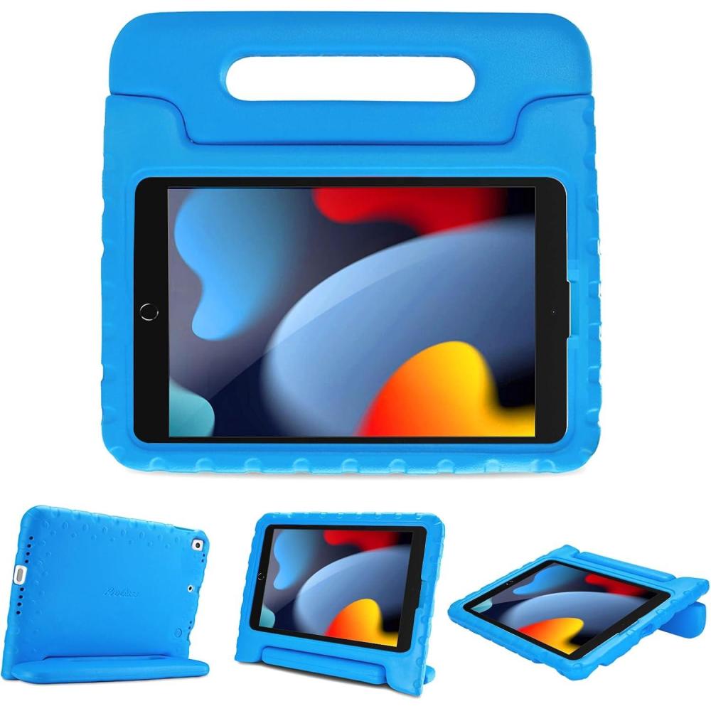 image:imageProCase Kids Case for iPad 9th GenerationiPad 8iPad 7 iPad 102 Case 2021 2020 2019iPad Air 105iPad Pro 105 Kids Case Shockproof Lightweight Case with Convertible Handle Blue 2021 2020 2019 Shockproof BlueBlue