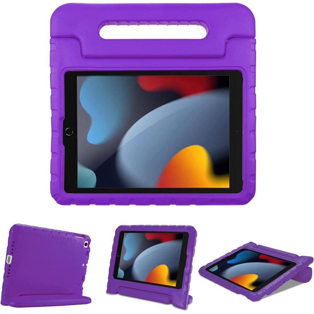 image:imageProCase Kids Case for iPad 9th GenerationiPad 8iPad 7 iPad 102 Case 2021 2020 2019iPad Air 105iPad Pro 105 Kids Case Shockproof Lightweight Case with Convertible Handle Blue 2021 2020 2019 Shockproof BluePurple