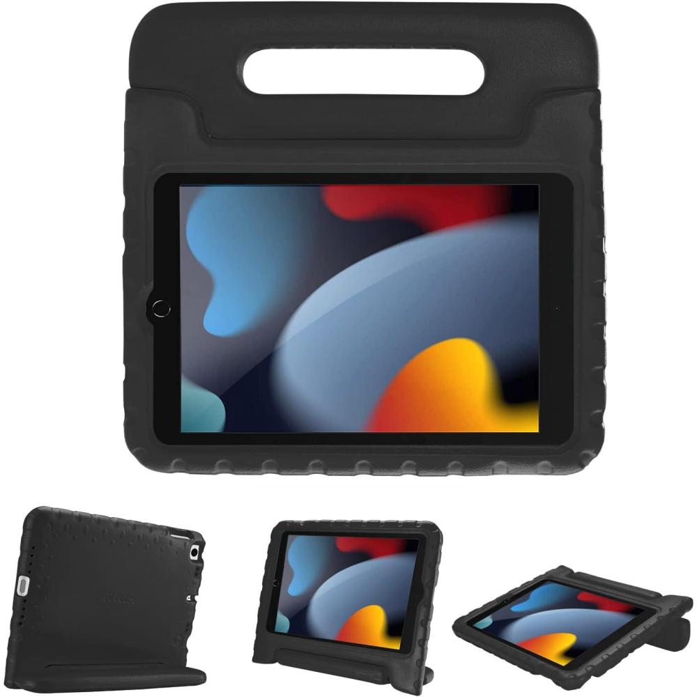 image:imageProCase Kids Case for iPad 9th GenerationiPad 8iPad 7 iPad 102 Case 2021 2020 2019iPad Air 105iPad Pro 105 Kids Case Shockproof Lightweight Case with Convertible Handle Blue 2021 2020 2019 Shockproof BlueBlack