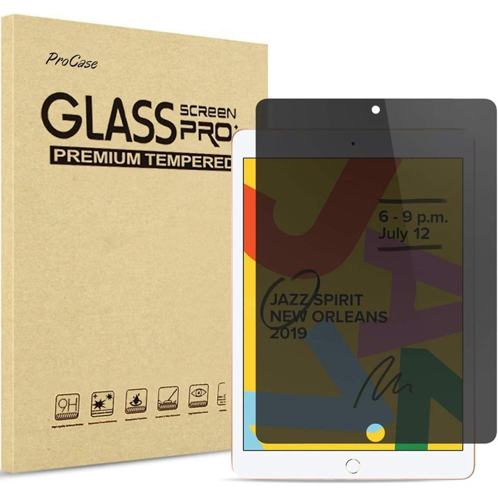image:imageProCase Privacy Screen Protector for 102 iPad 9th 8th 7th 2021 2020 2019 AntiSpy AntiScratch Tempered Glass Film Guard 1 PackiPad 102 9th 8th 7th