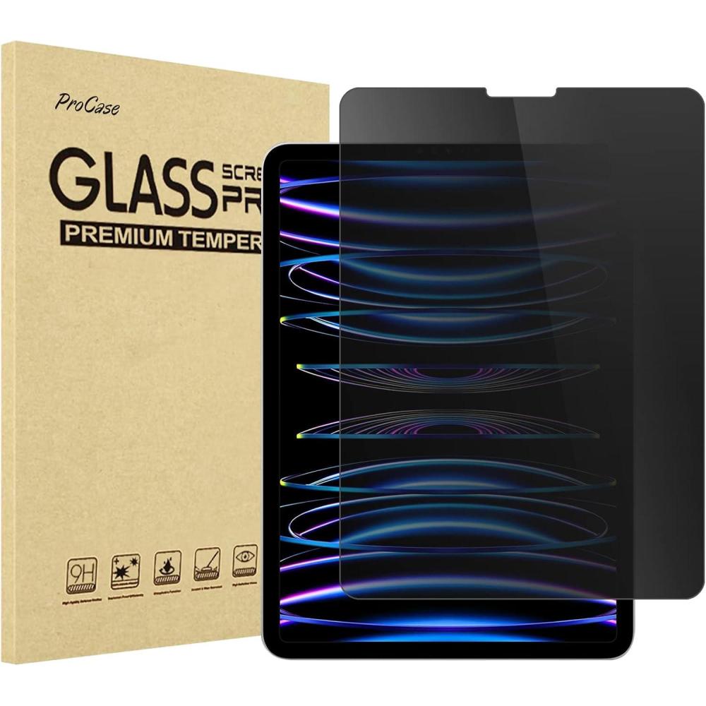 image:imageProCase Privacy Screen Protector for 102 iPad 9th 8th 7th 2021 2020 2019 AntiSpy AntiScratch Tempered Glass Film Guard 1 PackiPad Pro 11 4th 3rd 2nd 1st