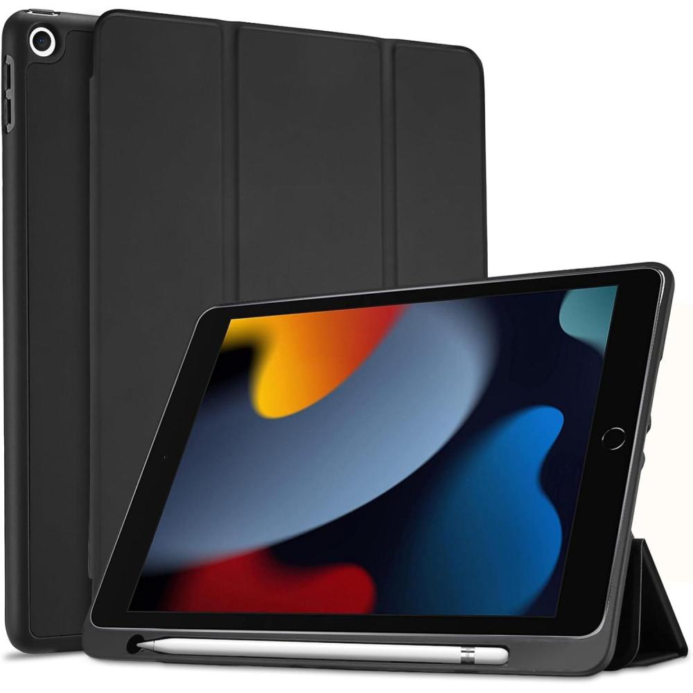 image:imageProCase Smart Case for iPad 102 9th Gen 2021 8th Gen 2020 7th Gen 2019 with Pencil Holder and Soft TPU Back Cover Slim Steady Stand Protective Case for 102 iPad NavyBlack