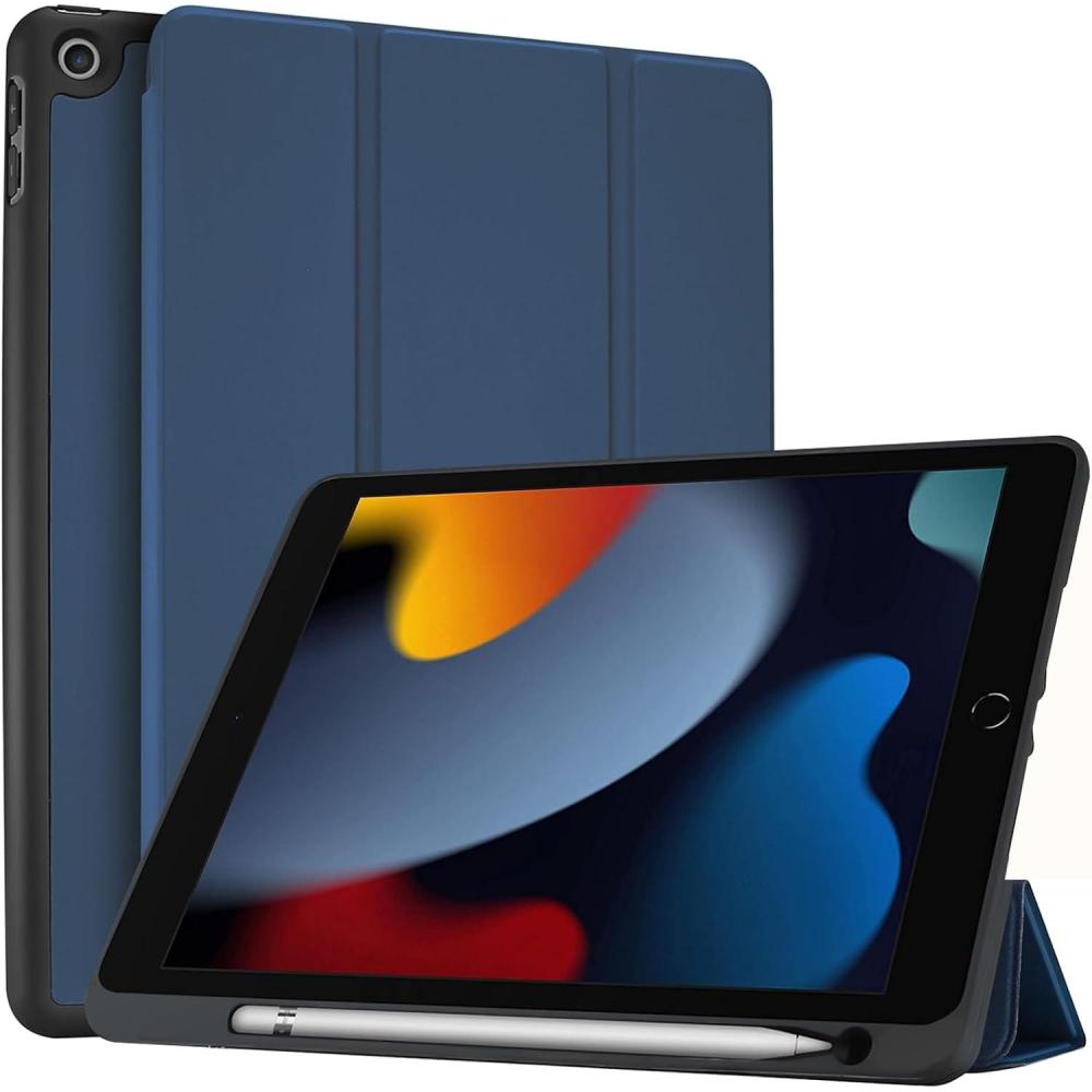 image:imageProCase Smart Case for iPad 102 9th Gen 2021 8th Gen 2020 7th Gen 2019 with Pencil Holder and Soft TPU Back Cover Slim Steady Stand Protective Case for 102 iPad NavyNavy
