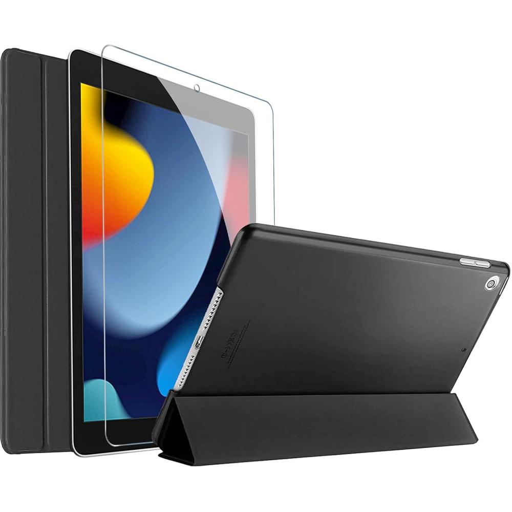 image:imageProCase Smart Case for iPad 102 Case 2021 9th Gen 2020 8th Gen 2019 7th Gen Case with Tempered Glass Screen Protector Slim Stand Hard Shell Protective Smart Cover for 102 iPad 987 GreyBlack