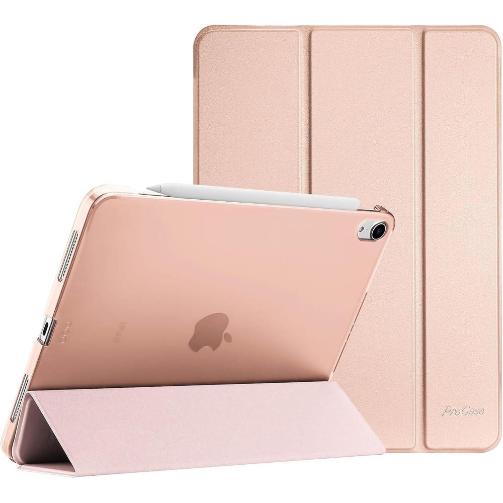image:imageProCase Smart Case for iPad Air 11inch M4 2026 8th Gen M3 2025 M2 2024 amp 109 Inch iPad Air 5th 2022 amp 4th 2020 Protective Hard Back Cover with Auto SleepWake PinkRosegold