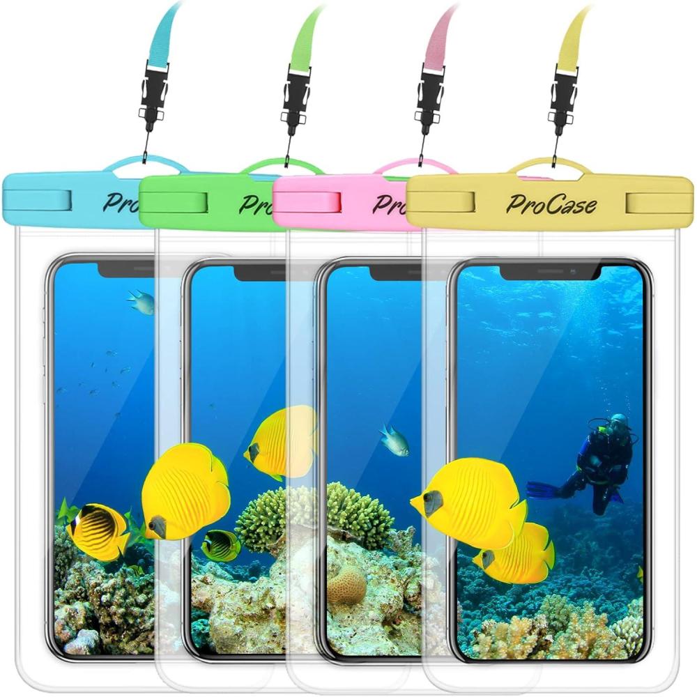 image:imageProCase Waterproof Phone Pouch for iPhone 17 Air 16 15 14 13 12 11 Pro Plus Max Mini Xs XR X 8 7 Galaxy S23 S22 S21 Ultra Note Black Underwater Case up to 7 ClearBlueGreenPinkYellow