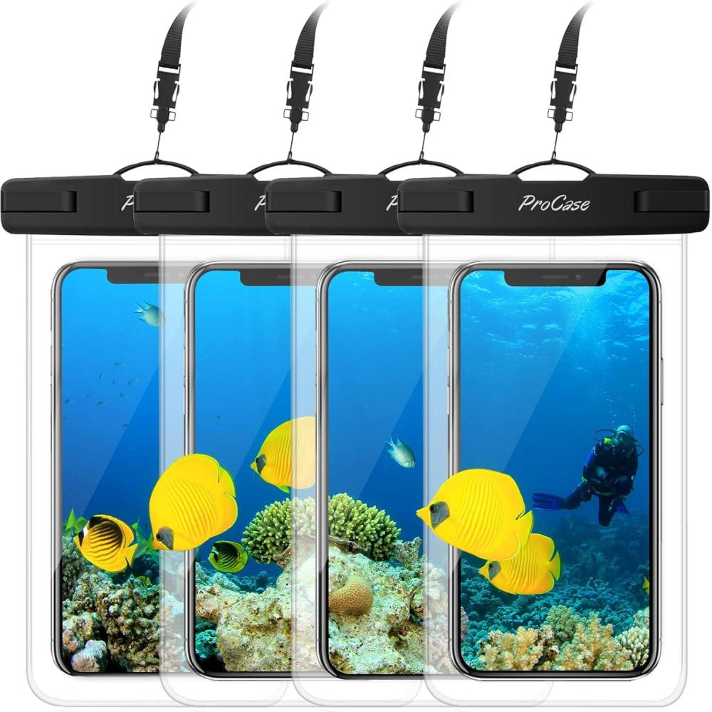 image:imageProCase Waterproof Phone Pouch for iPhone 17 Air 16 15 14 13 12 11 Pro Plus Max Mini Xs XR X 8 7 Galaxy S23 S22 S21 Ultra Note Black Underwater Case up to 7 ClearClear