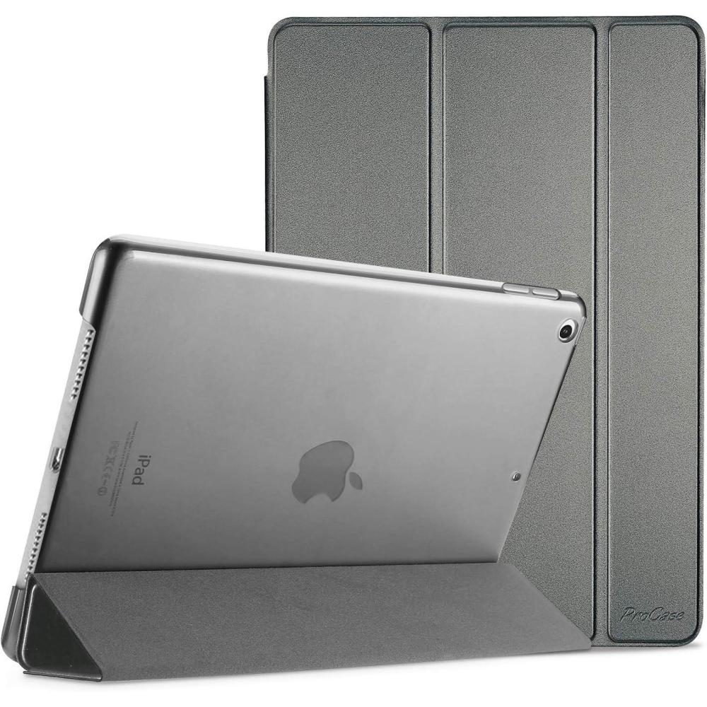 image:imageProCase for iPad 9th 8th 7th Generation Case 102 Inch 202120202019 Release 102 iPad Case 9th 8th 7th Gen Cover Slim Smart Cover with Translucent Hard Shell Back BlackMetallic