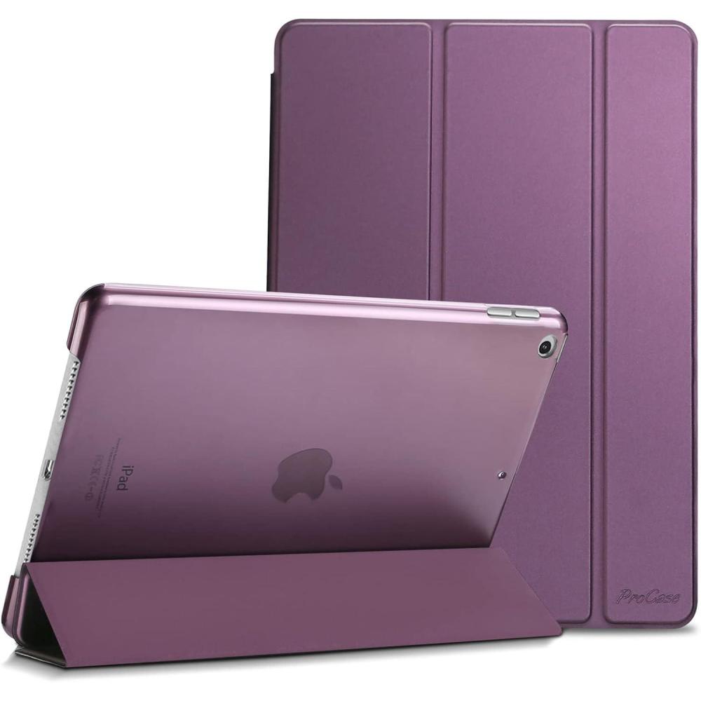 image:imageProCase for iPad 9th 8th 7th Generation Case 102 Inch 202120202019 Release 102 iPad Case 9th 8th 7th Gen Cover Slim Smart Cover with Translucent Hard Shell Back BlackPurple