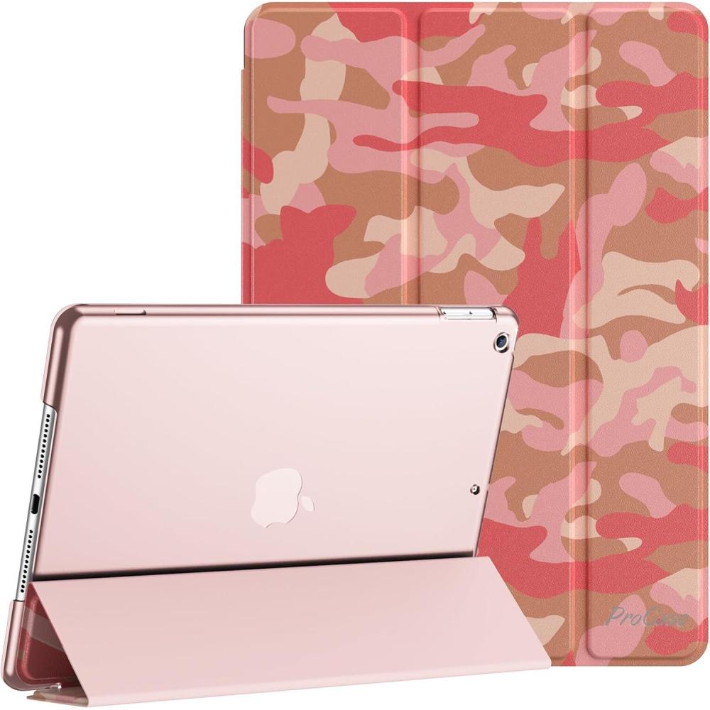 image:imageProCase for iPad 9th 8th 7th Generation Case 102 Inch 202120202019 Release 102 iPad Case 9th 8th 7th Gen Cover Slim Smart Cover with Translucent Hard Shell Back BlackCamoPink
