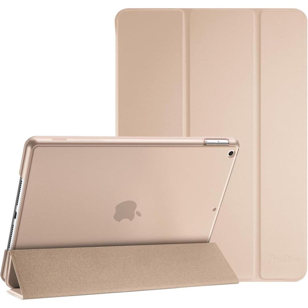 image:imageProCase for iPad 9th 8th 7th Generation Case 102 Inch 202120202019 Release 102 iPad Case 9th 8th 7th Gen Cover Slim Smart Cover with Translucent Hard Shell Back BlackStone