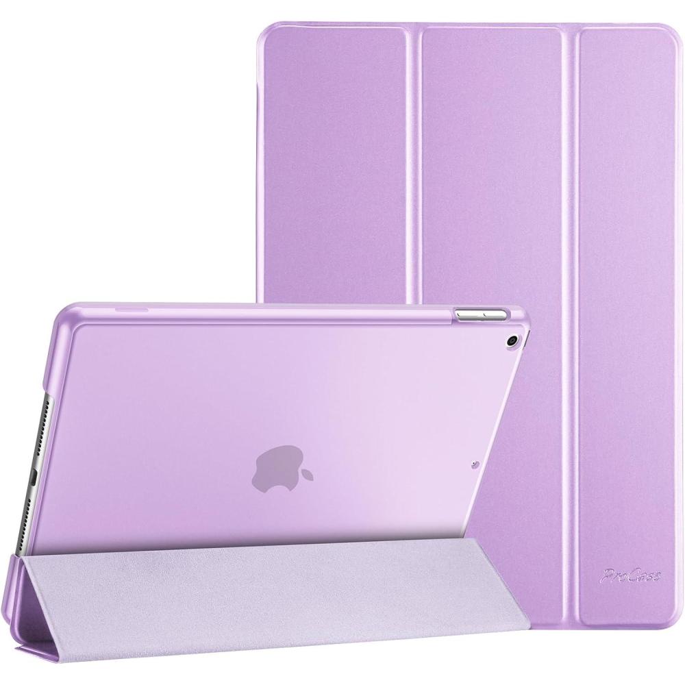 image:imageProCase for iPad 9th 8th 7th Generation Case 102 Inch 202120202019 Release 102 iPad Case 9th 8th 7th Gen Cover Slim Smart Cover with Translucent Hard Shell Back BlackViolet
