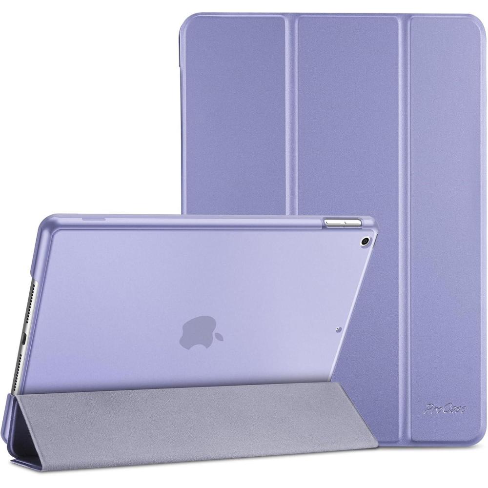 image:imageProCase for iPad 9th 8th 7th Generation Case 102 Inch 202120202019 Release 102 iPad Case 9th 8th 7th Gen Cover Slim Smart Cover with Translucent Hard Shell Back BlackLightpurple