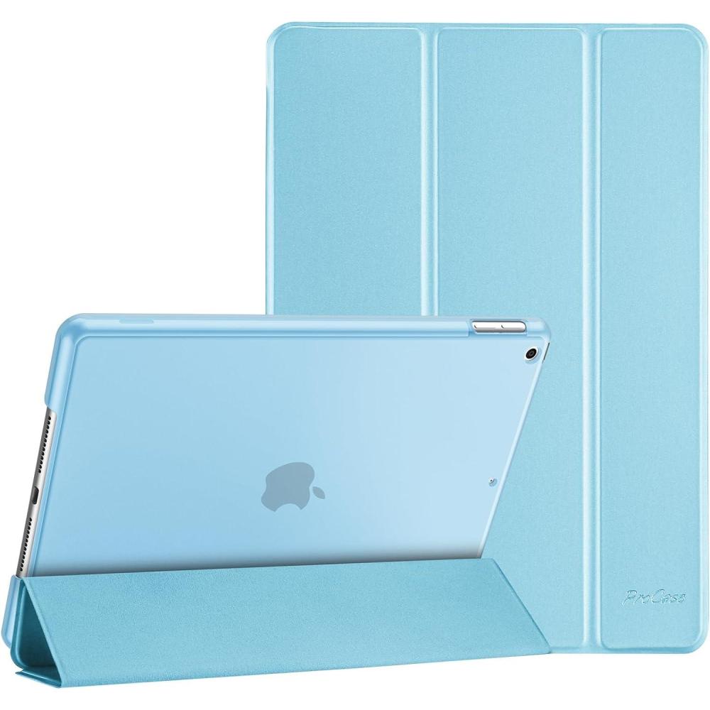 image:imageProCase for iPad 9th 8th 7th Generation Case 102 Inch 202120202019 Release 102 iPad Case 9th 8th 7th Gen Cover Slim Smart Cover with Translucent Hard Shell Back BlackBabyBlue