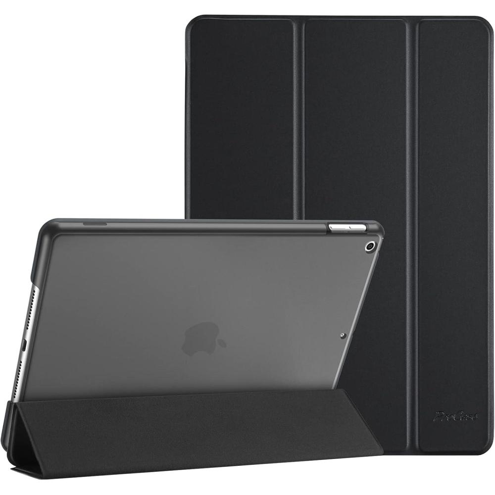 image:imageProCase for iPad 9th 8th 7th Generation Case 102 Inch 202120202019 Release 102 iPad Case 9th 8th 7th Gen Cover Slim Smart Cover with Translucent Hard Shell Back BlackShadowblack