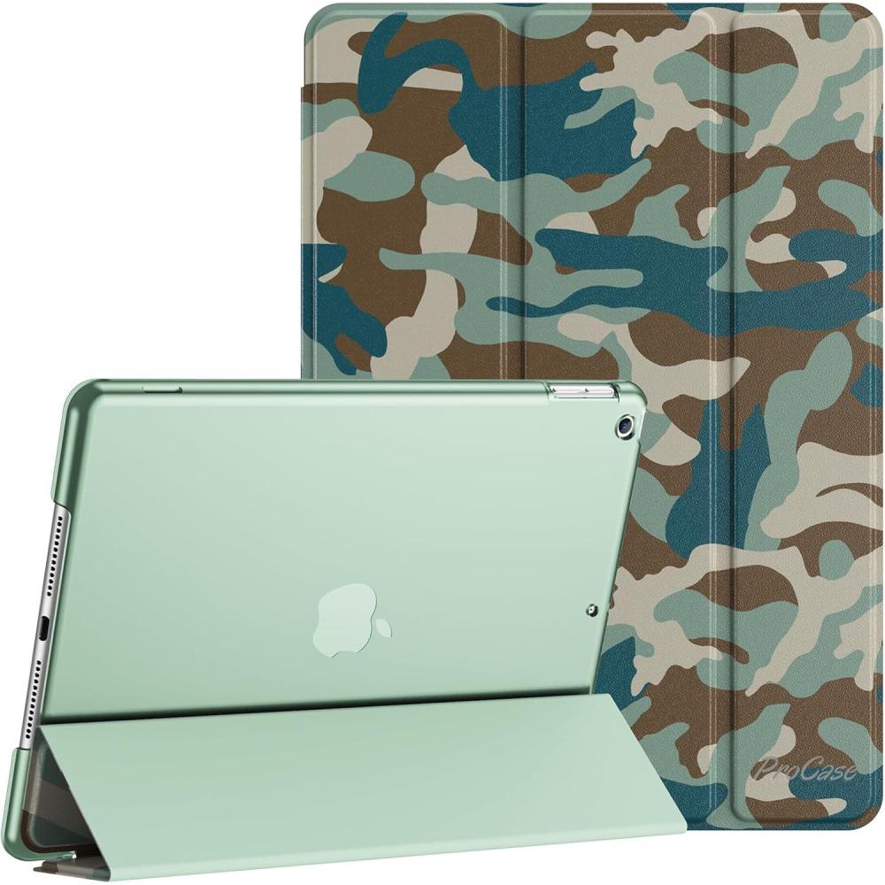 image:imageProCase for iPad 9th 8th 7th Generation Case 102 Inch 202120202019 Release 102 iPad Case 9th 8th 7th Gen Cover Slim Smart Cover with Translucent Hard Shell Back BlackCamoNavy