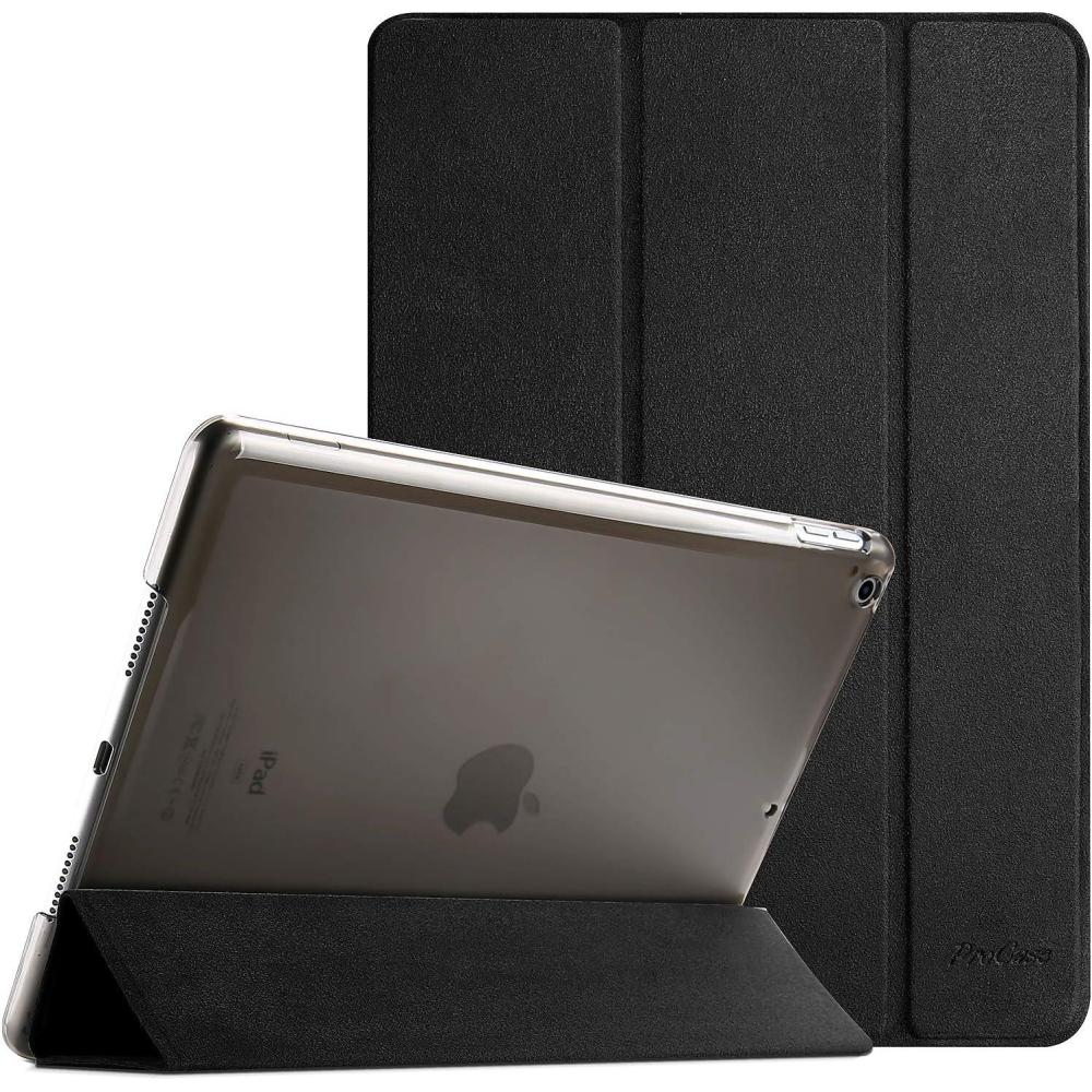 image:imageProCase for iPad 9th 8th 7th Generation Case 102 Inch 202120202019 Release 102 iPad Case 9th 8th 7th Gen Cover Slim Smart Cover with Translucent Hard Shell Back BlackMatte Black