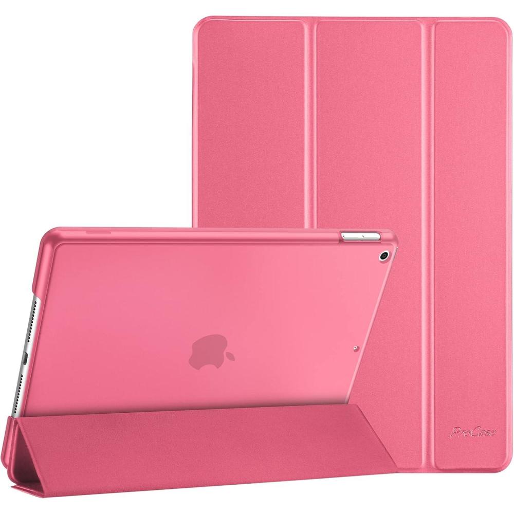 image:imageProCase for iPad 9th 8th 7th Generation Case 102 Inch 202120202019 Release 102 iPad Case 9th 8th 7th Gen Cover Slim Smart Cover with Translucent Hard Shell Back BlackMelonpink