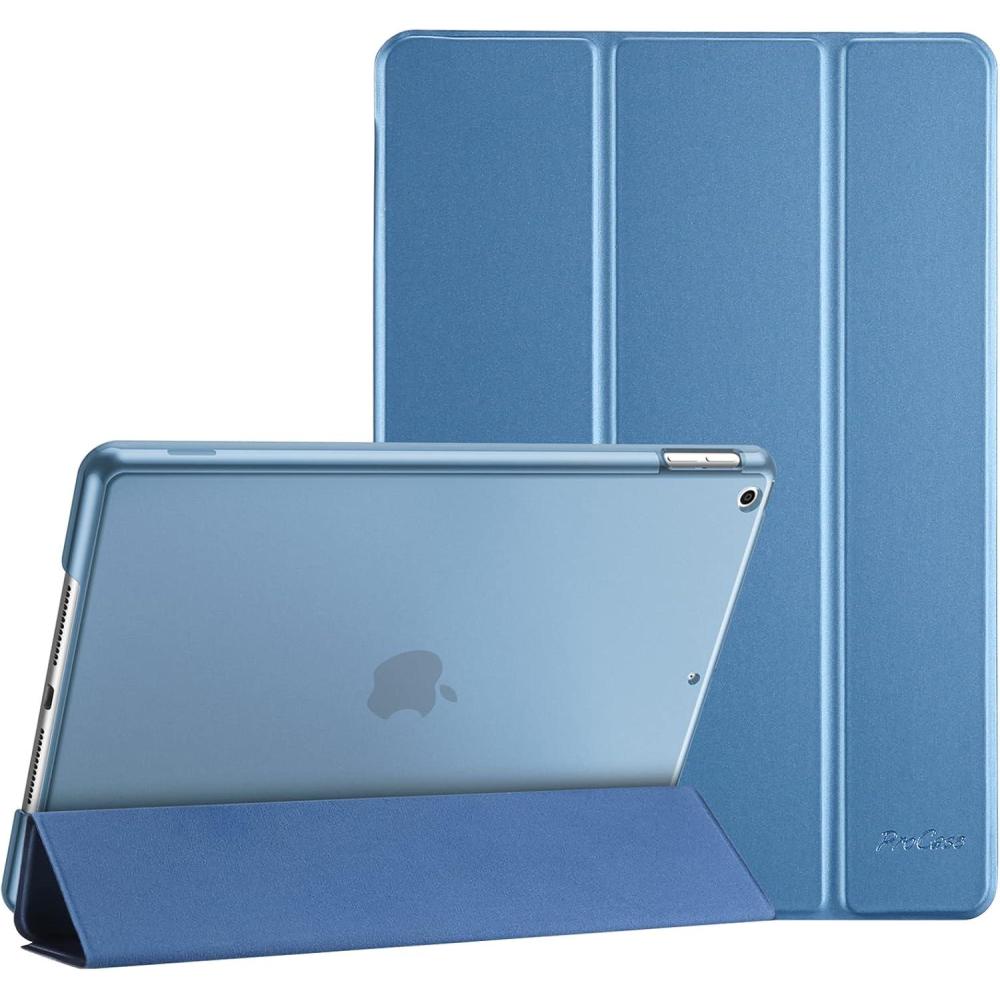 image:imageProCase for iPad 9th 8th 7th Generation Case 102 Inch 202120202019 Release 102 iPad Case 9th 8th 7th Gen Cover Slim Smart Cover with Translucent Hard Shell Back BlackBlue